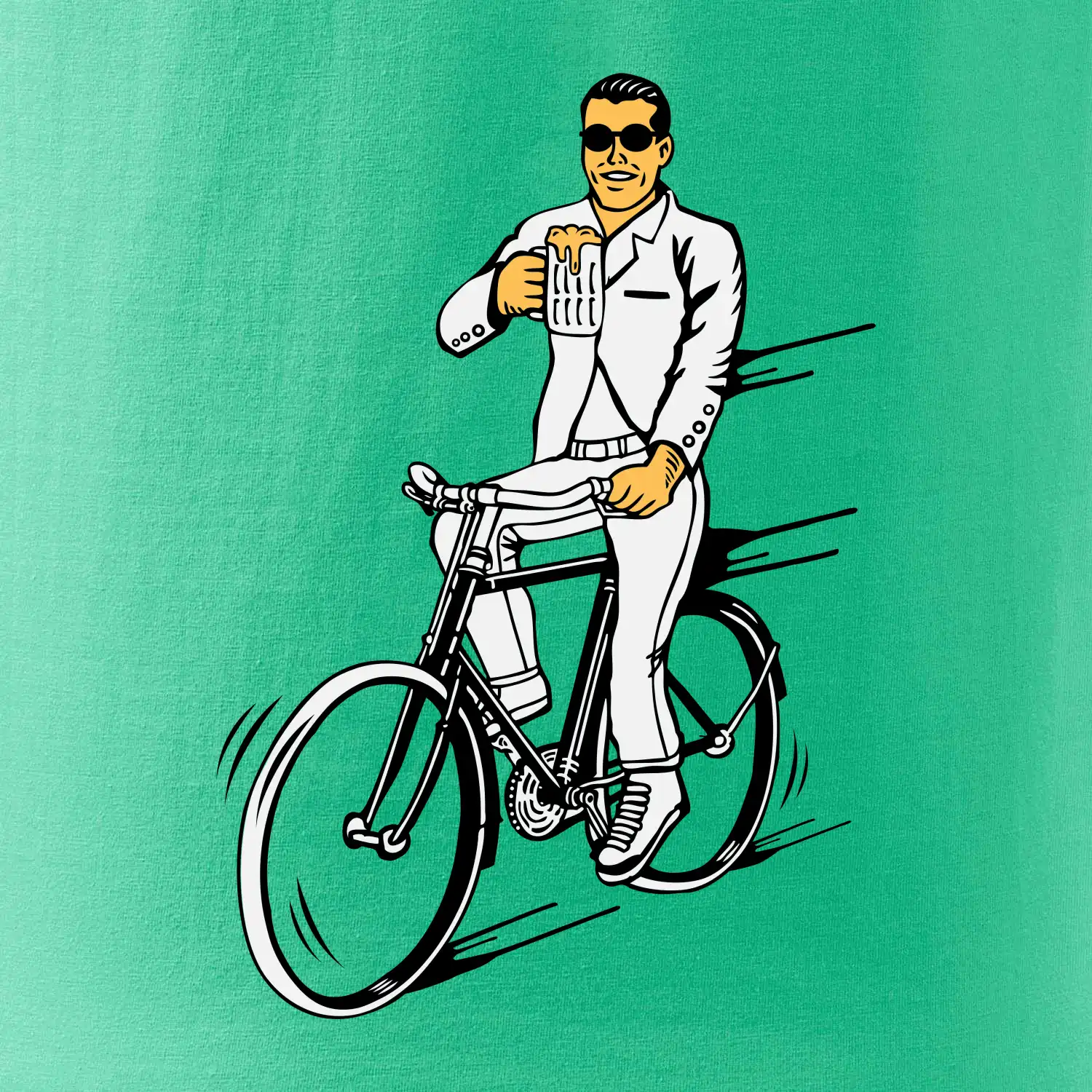 Gentleman na kole s pivem