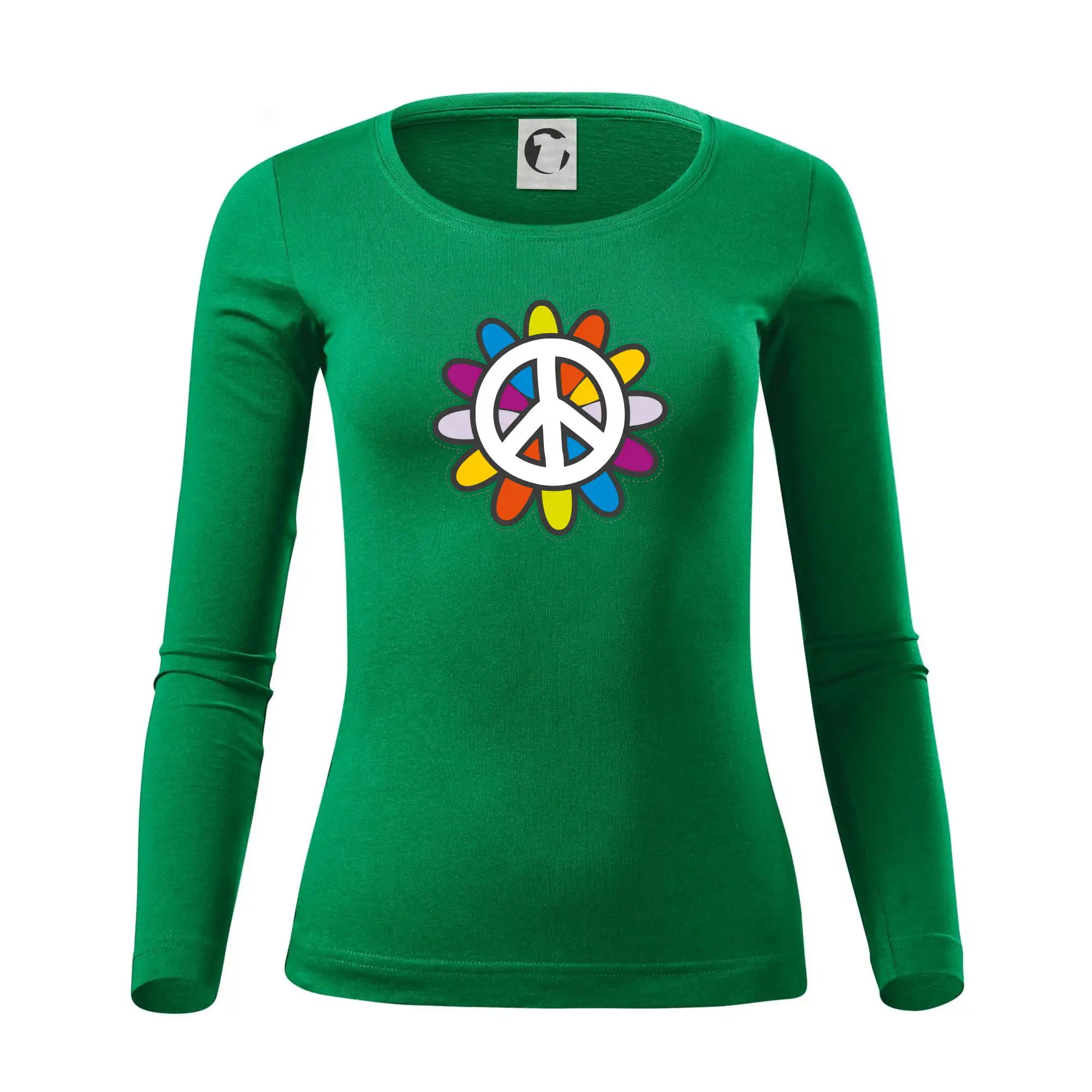 Peace symbol s kreslenou květinou