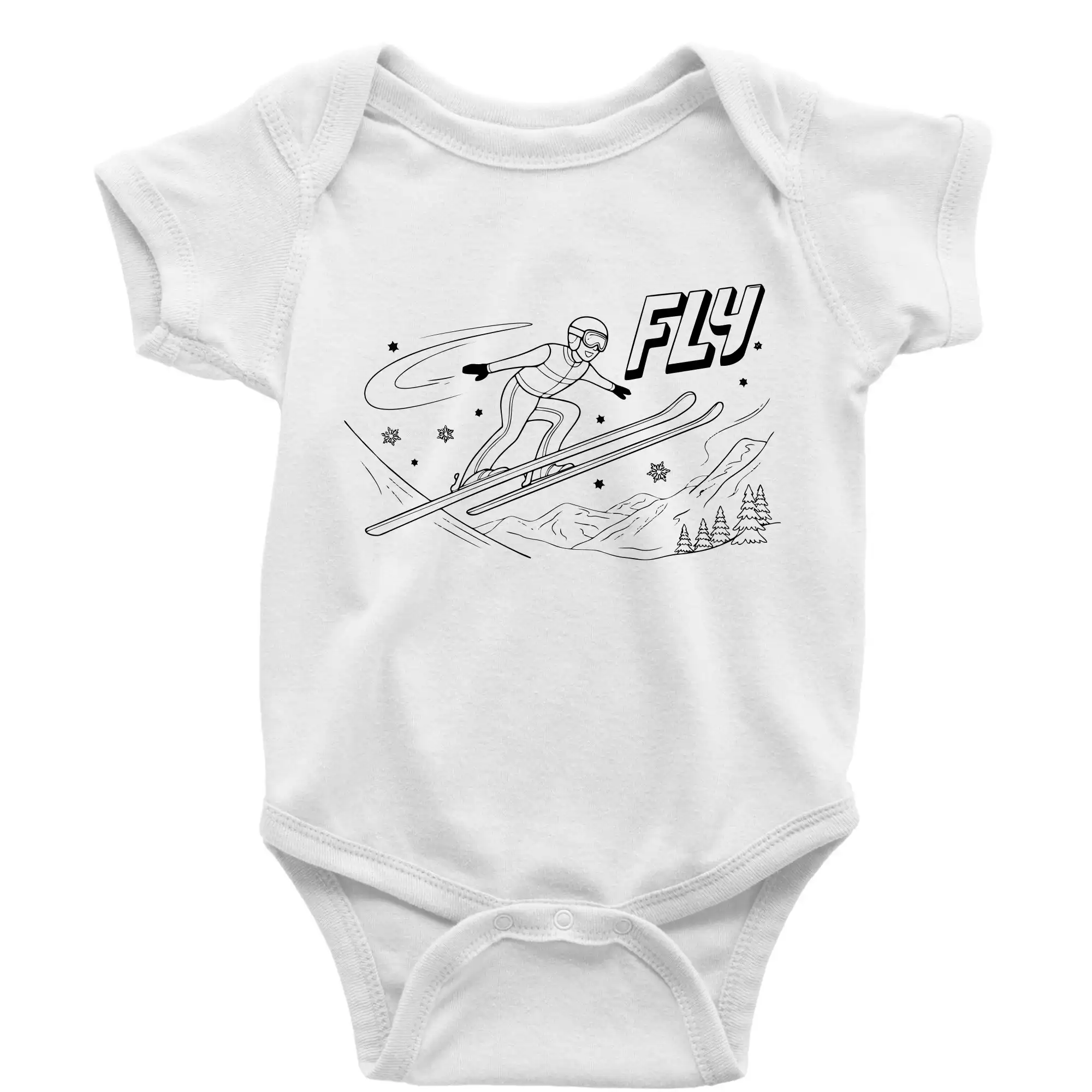 Skokan na lyžích černý obrázek FLY