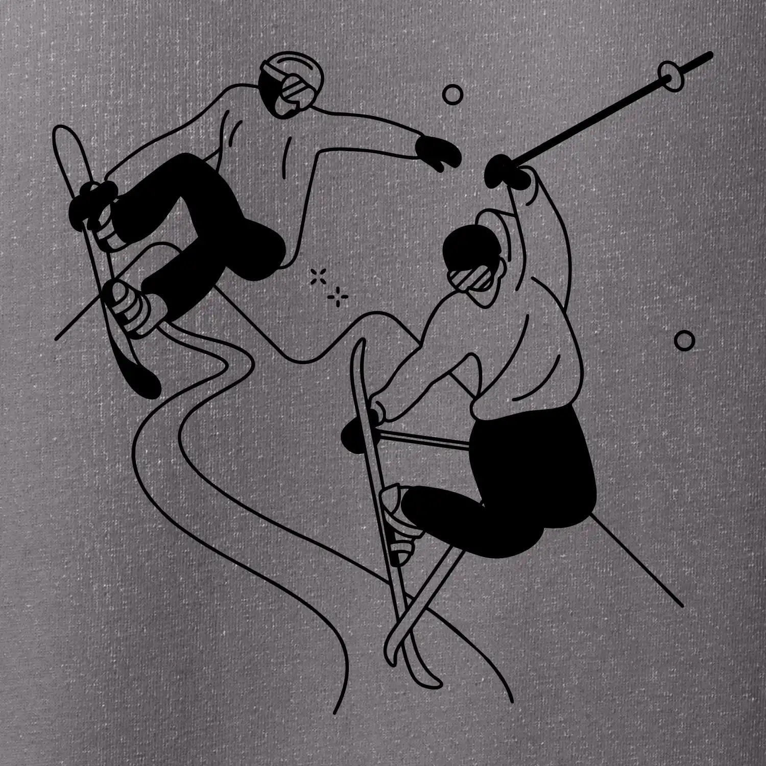 Lyžovaní - kresleny obrázek