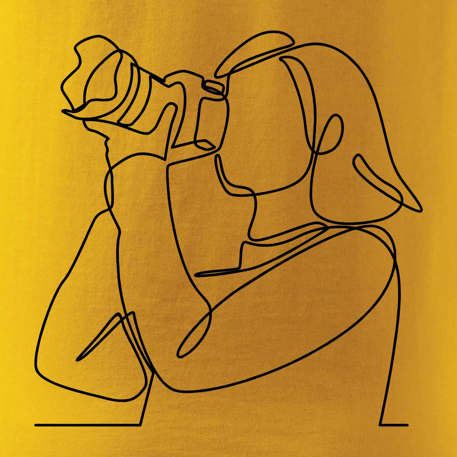 Fotografka stojící jedním tahem