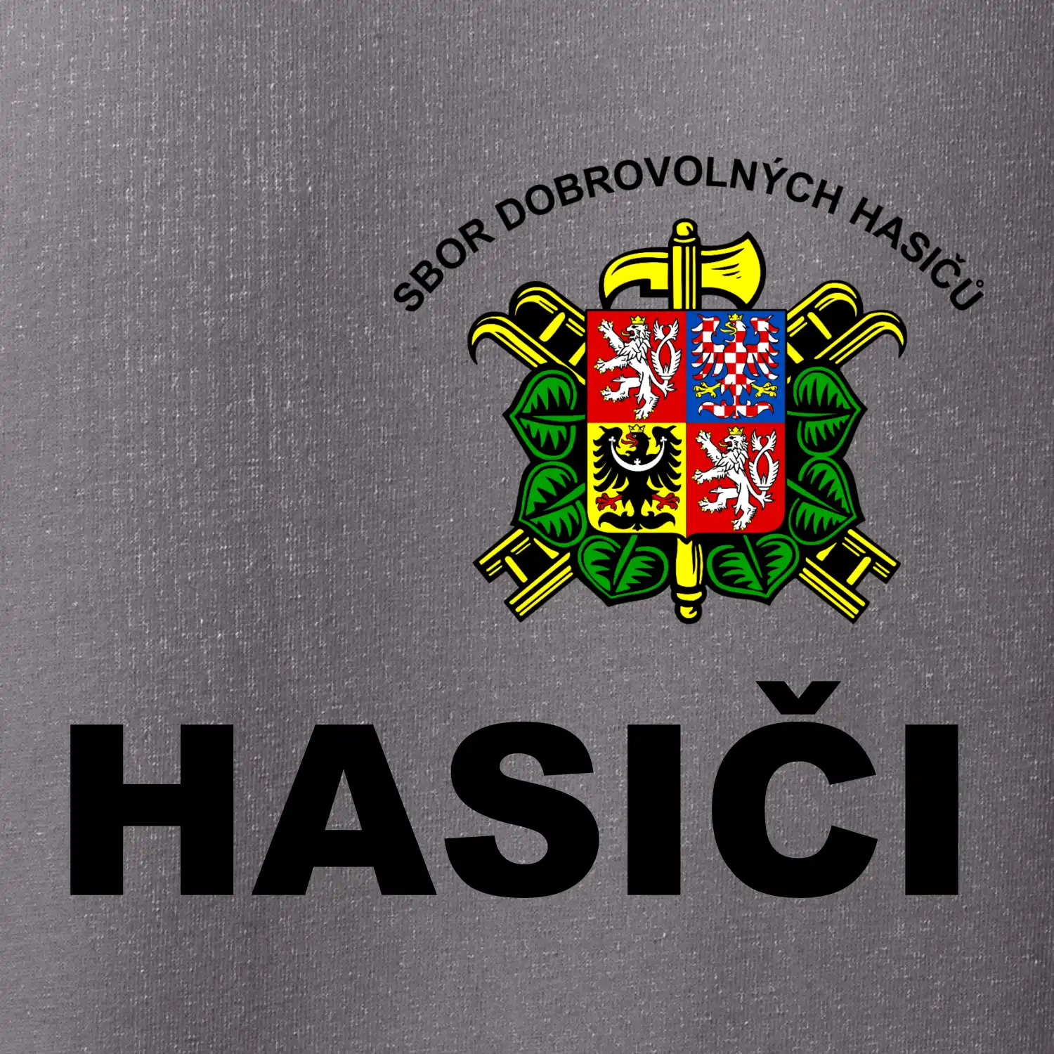 SDH znak + nápis + nápis hasiči na zádech