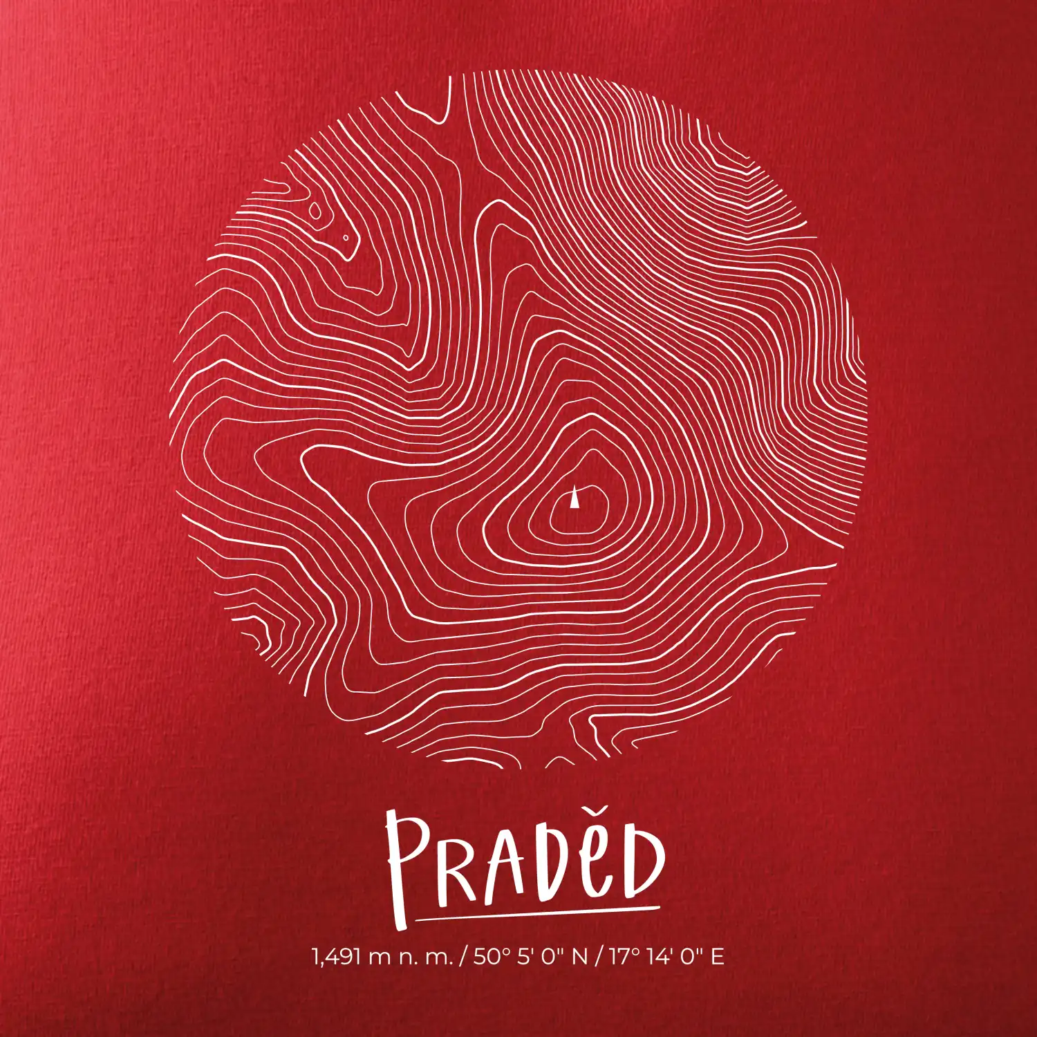 Praděd - vrstevnice v kruhu