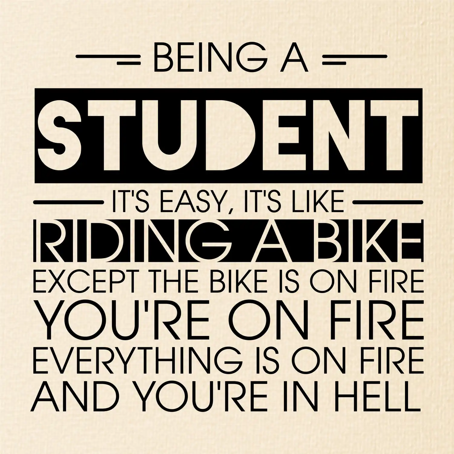 Being a student - bike