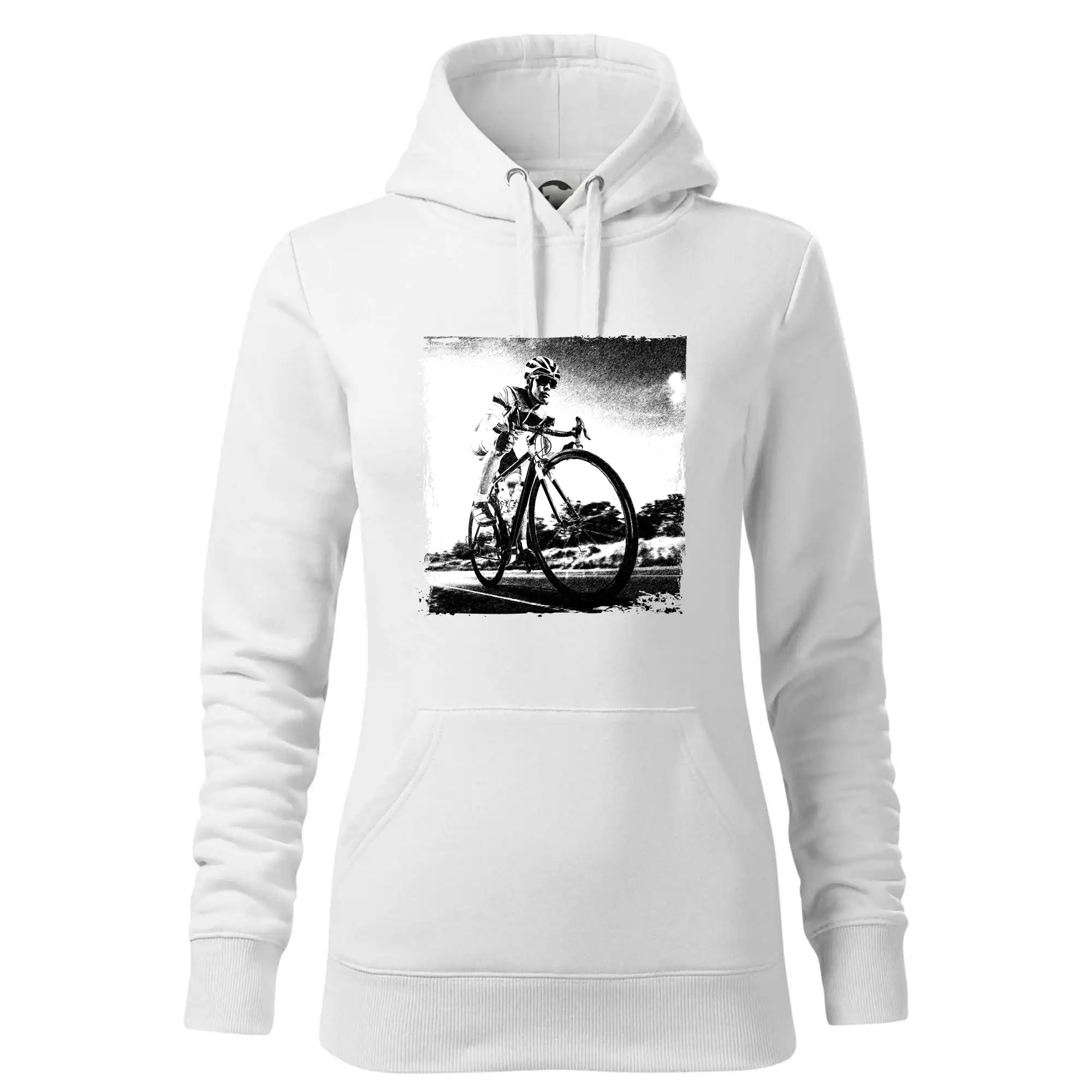 Cyklista černobílá cesta