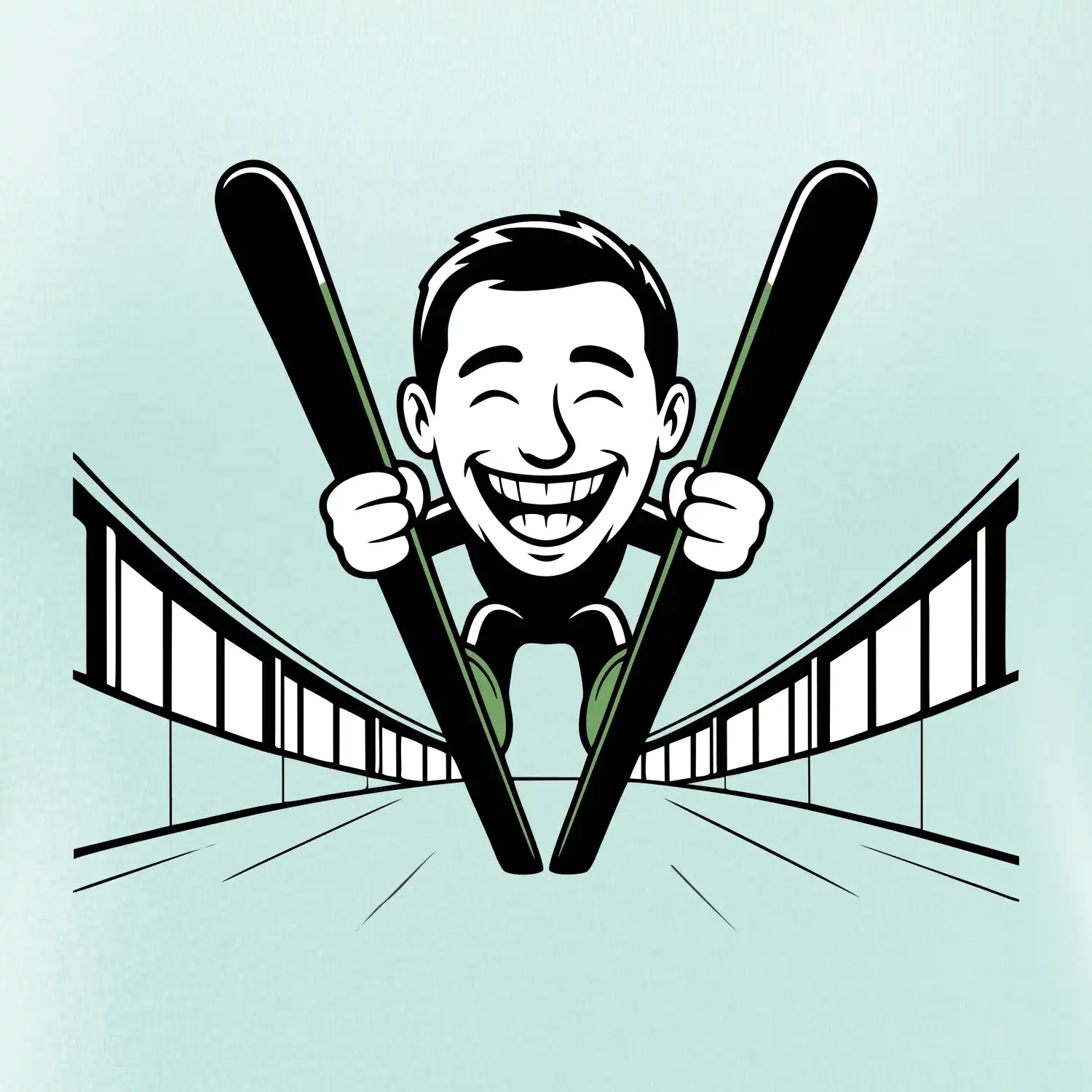 Vysmátý kreslený skokan