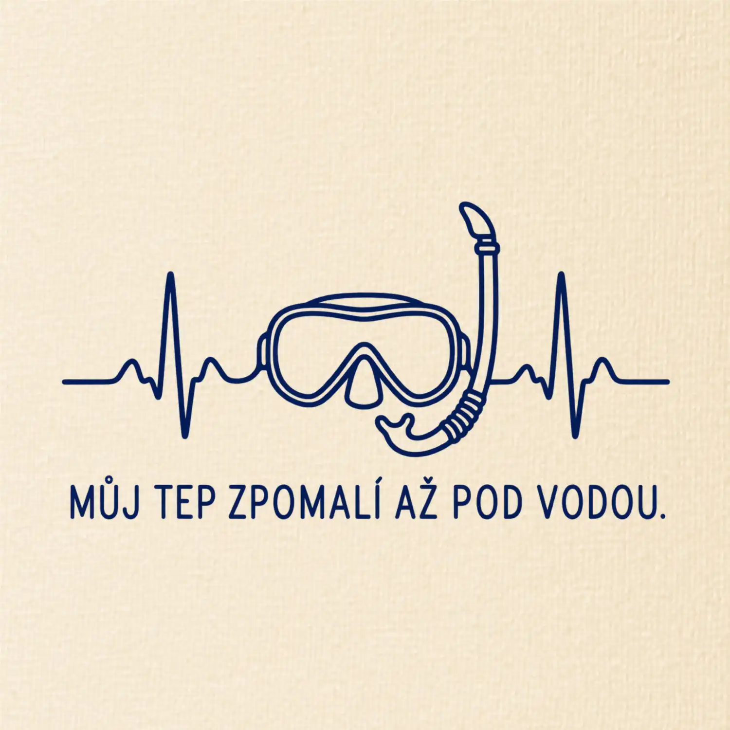 Můj tep zpomalí až pod vodou křivka EKG s maskou a šnorchlem