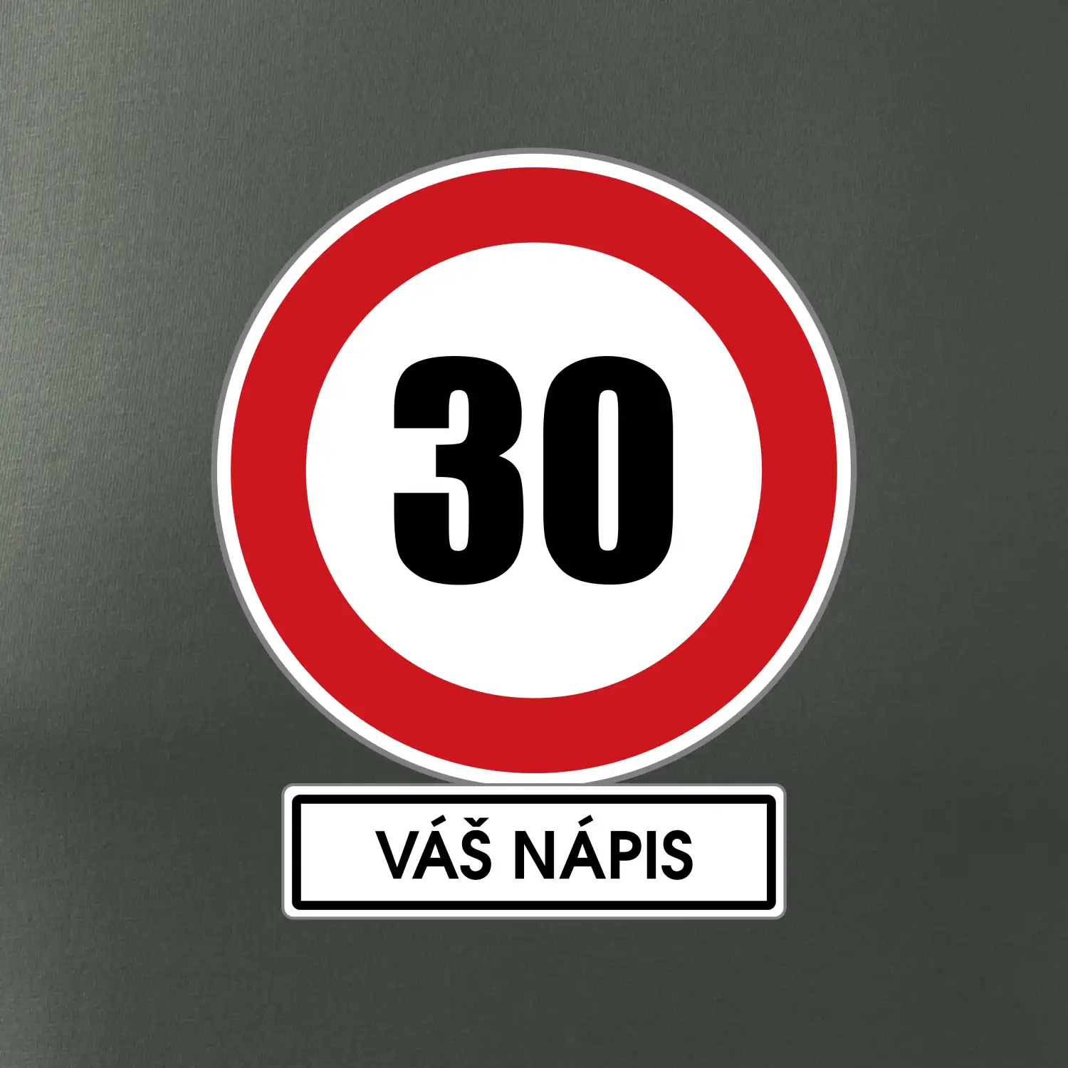 Dopravní značka - rychlost 30 - váš nápis