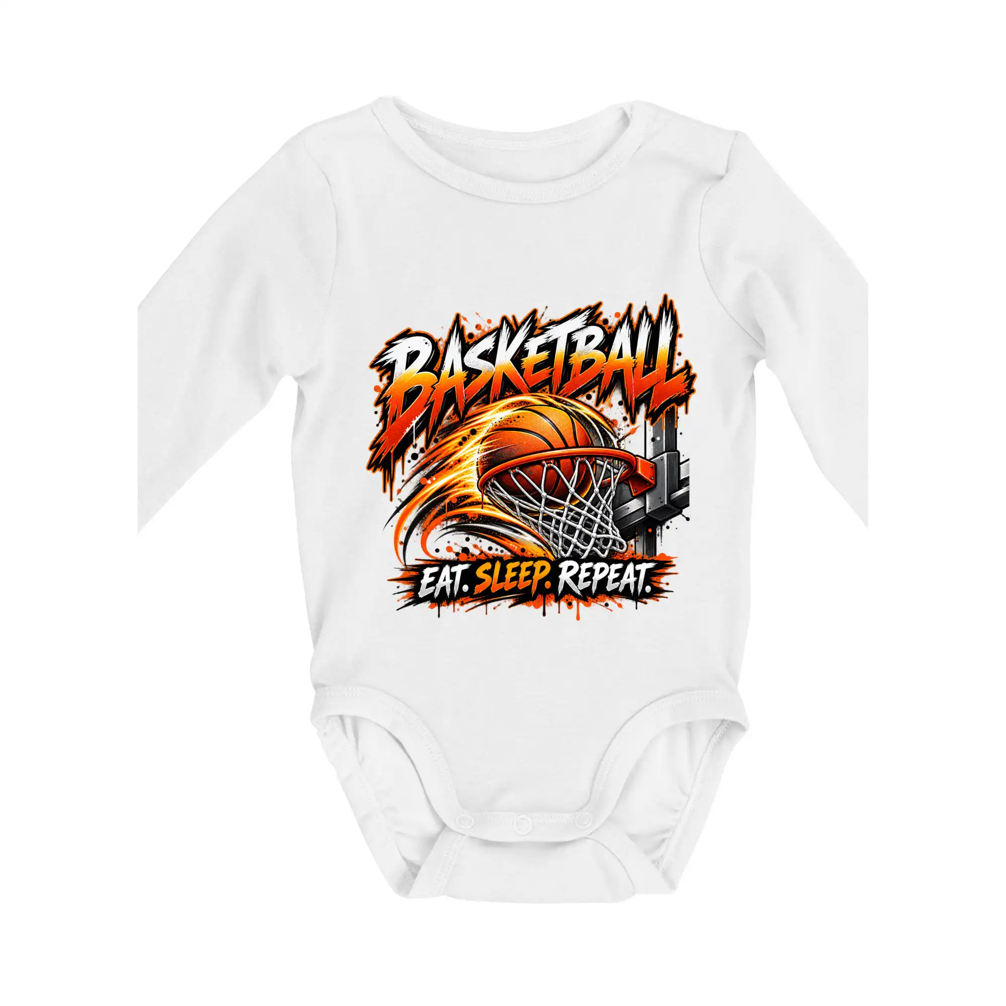 Basketbalový koš s míčem eat sleep repeat