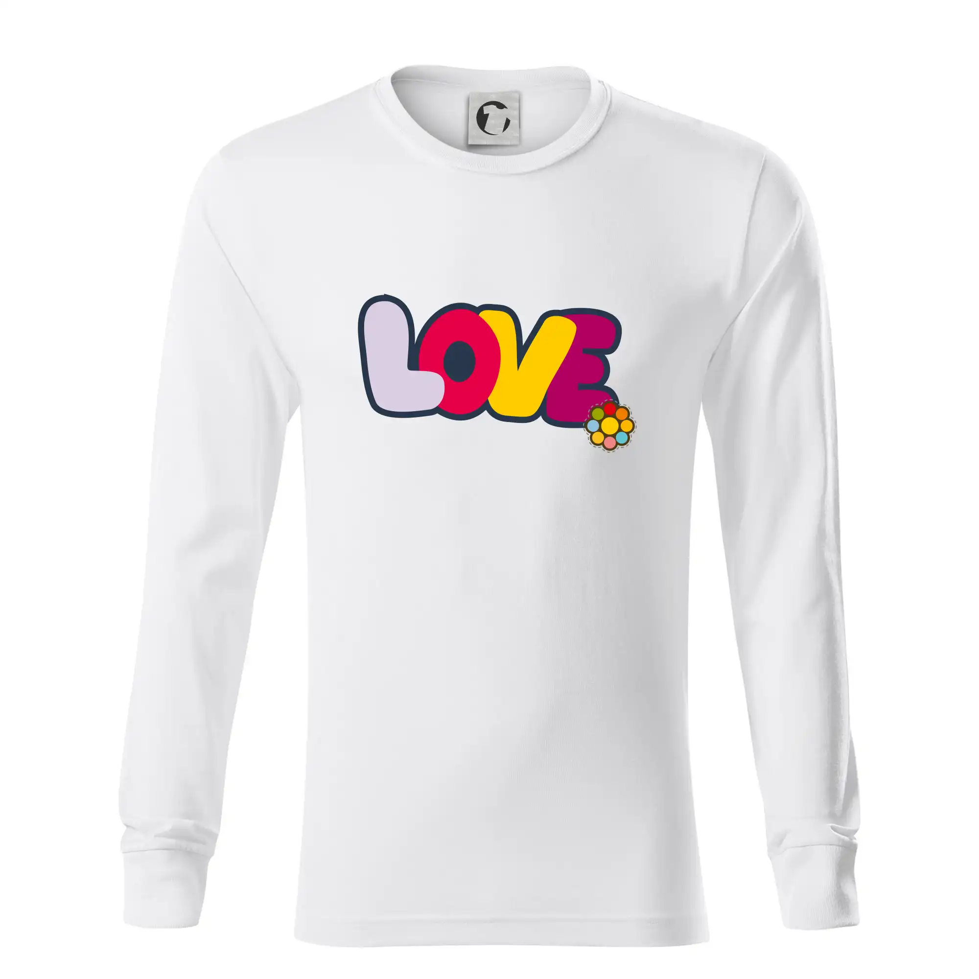 Love nápis s květinou