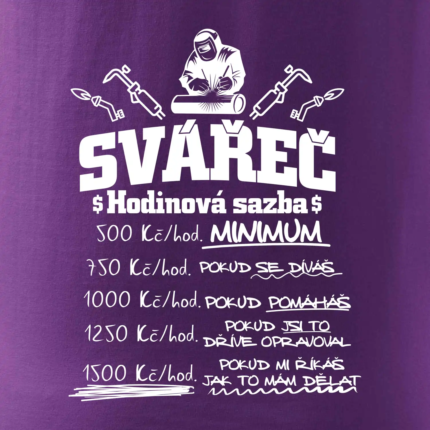 Svářeč - hodinová sazba