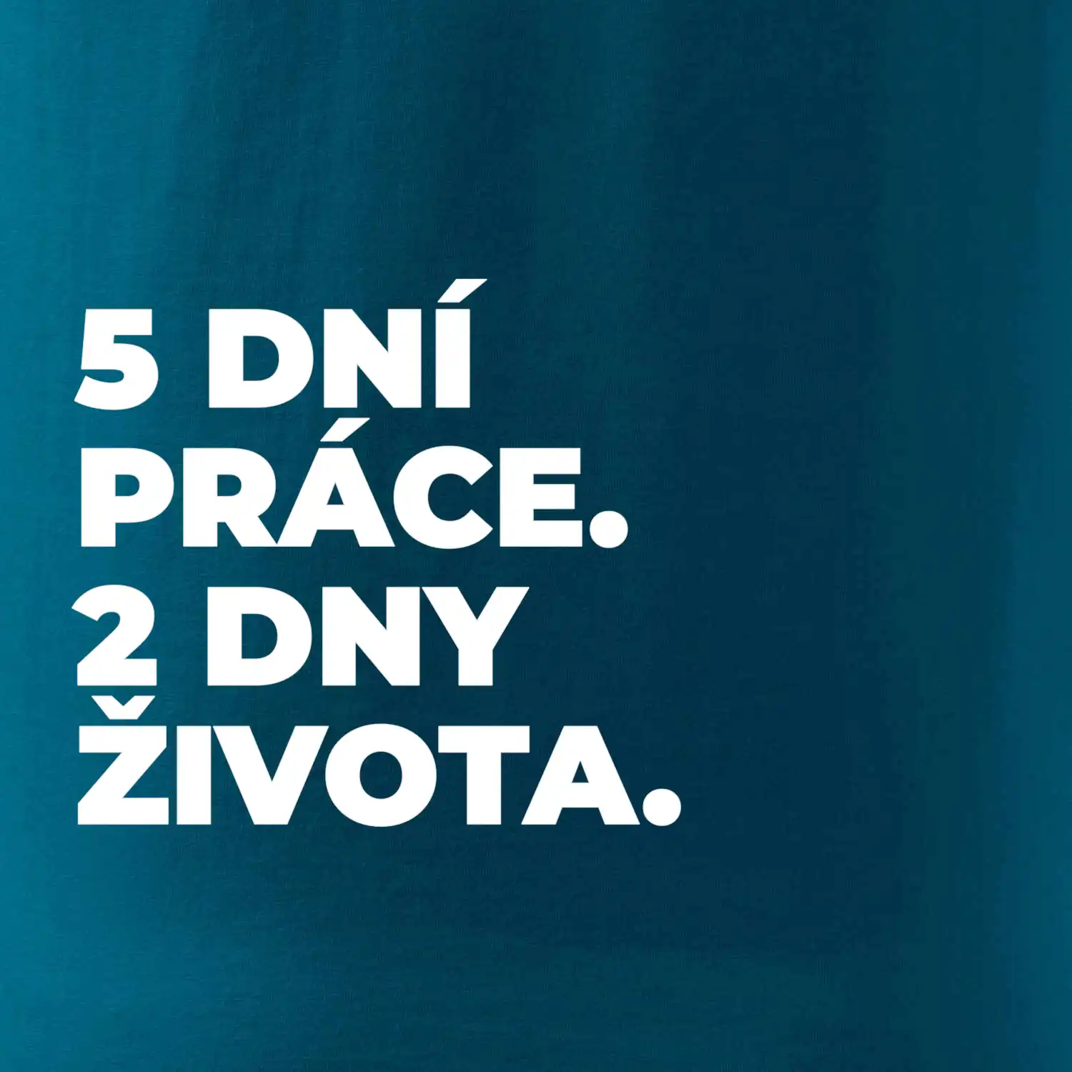 5 DNÍ PRÁCE.  2 DNY ŽIVOTA.