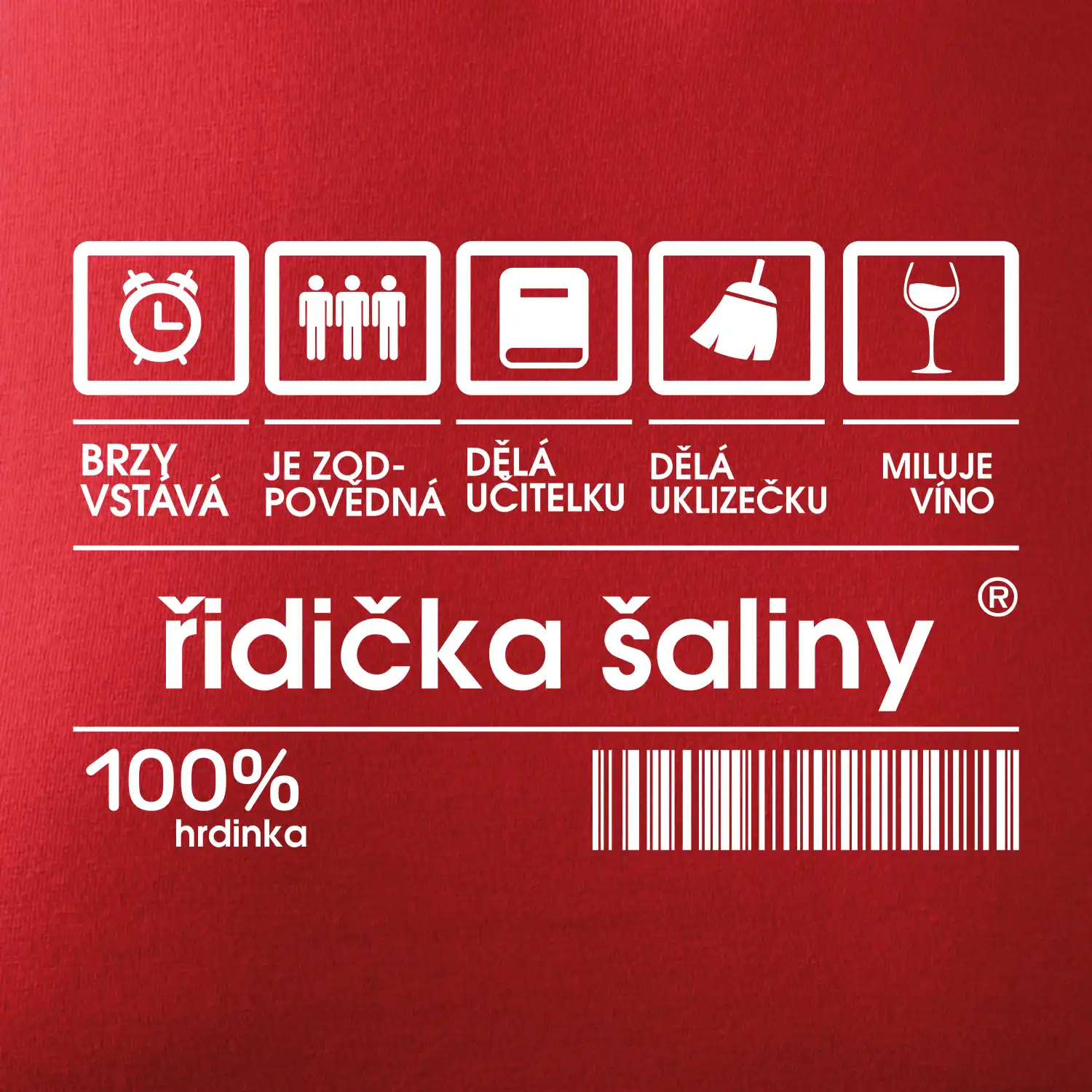 Čárový kód - řidička šaliny