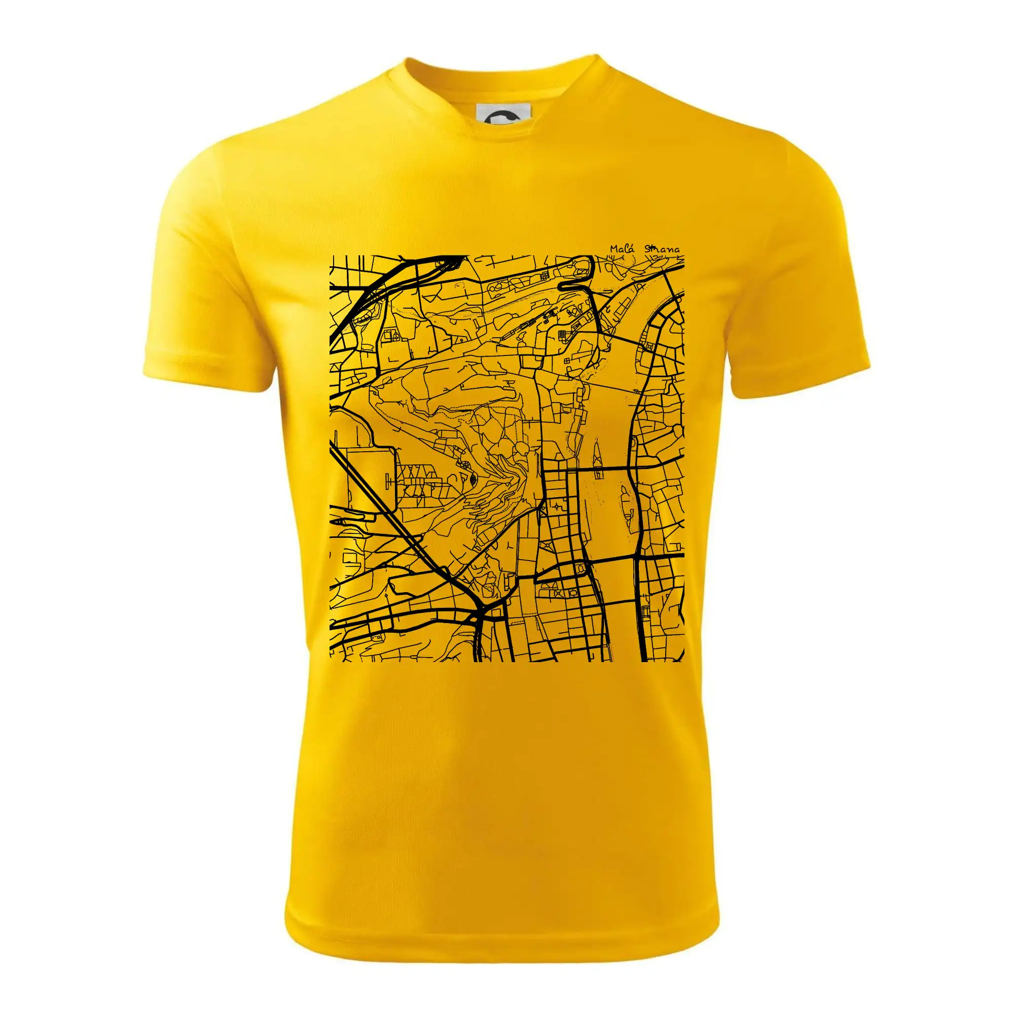 Praha Malá Strana - Mapa černobílá