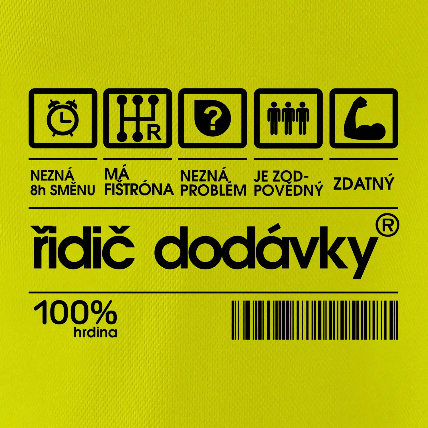 Čárový kód - řidič dodávky