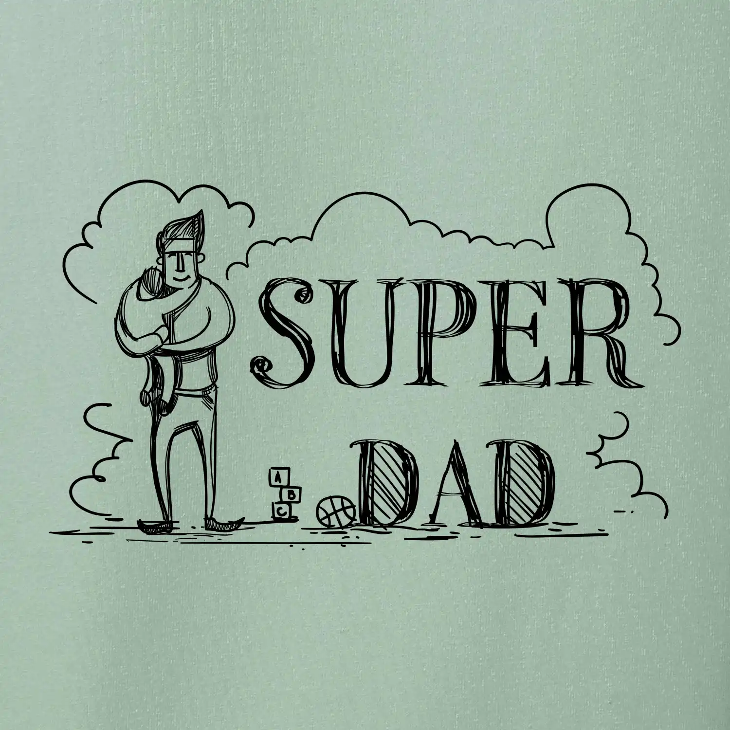 Kreslený nápis super dad