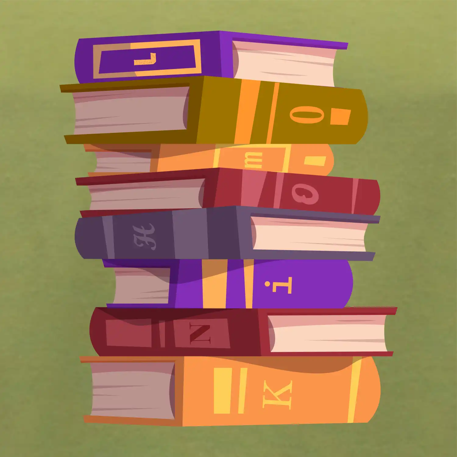 Knihomol stojící knihy