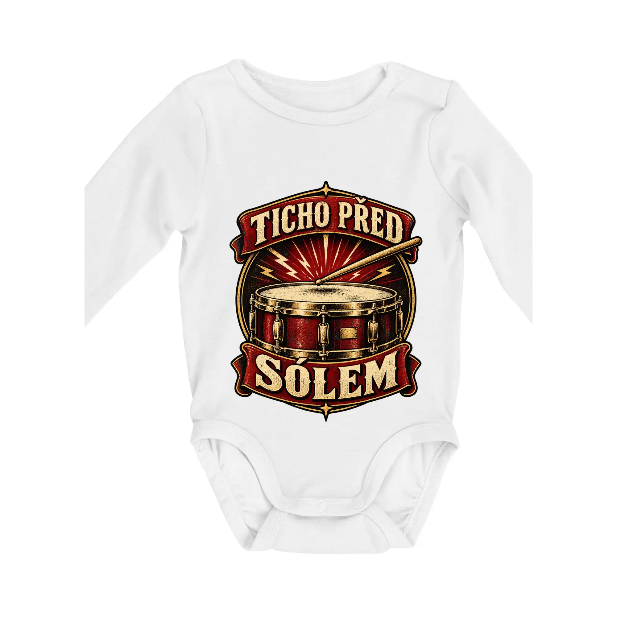 Ticho před sólem - vintage bubenický emblém