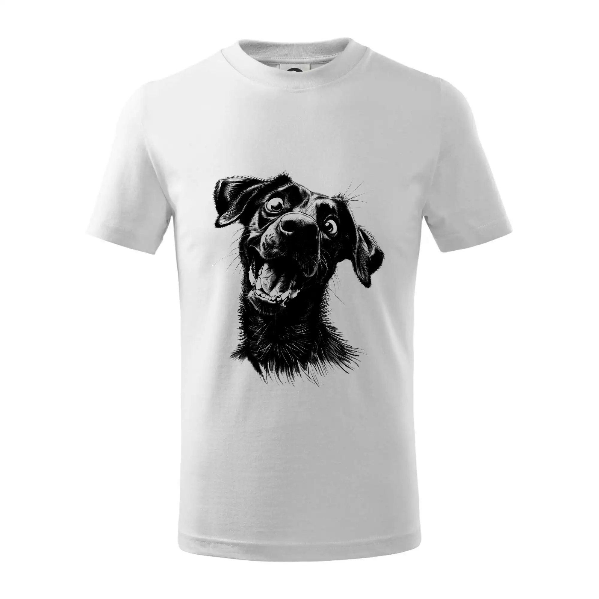 Černobílá karikatura Labrador tmavý