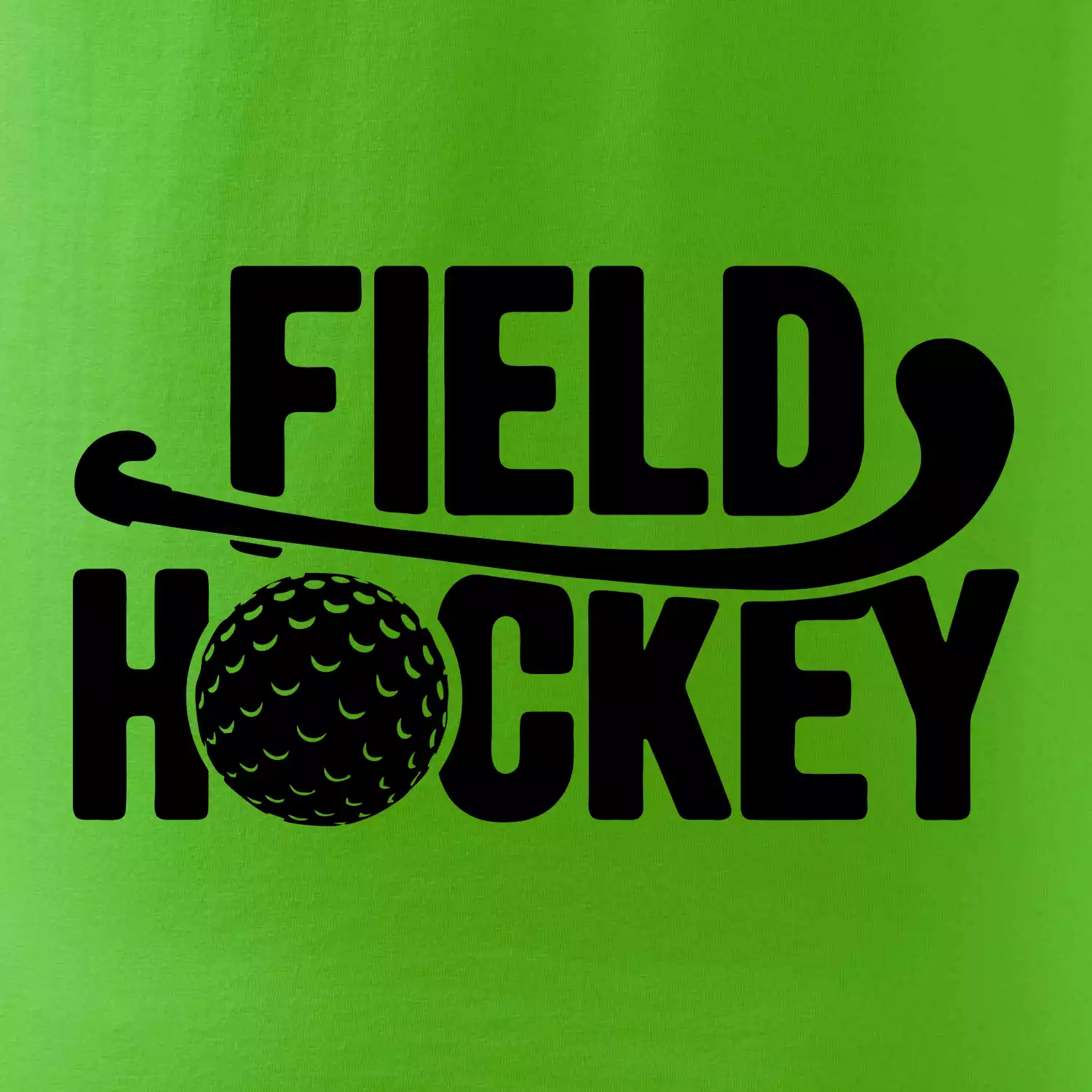 Field hockey míček a nápis