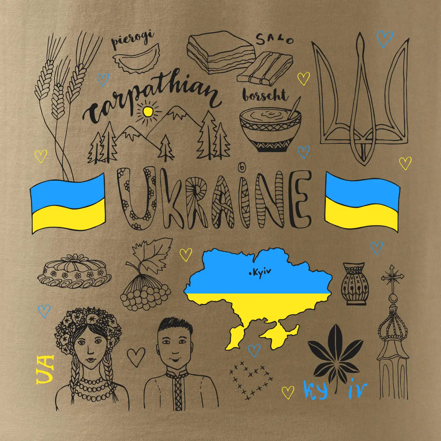 Ukrajina folklor - kreslené obrázky
