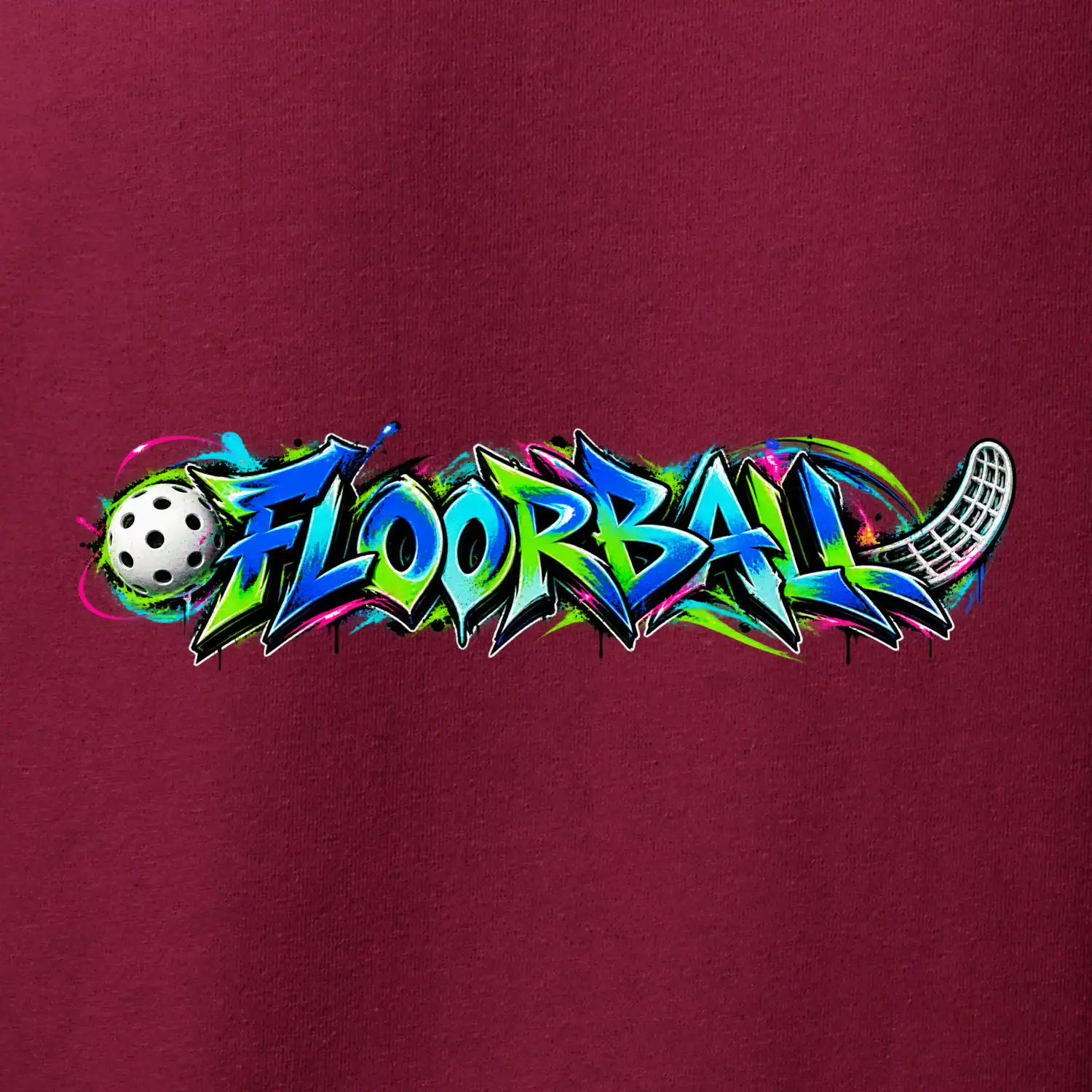Florbalové graffiti v neonových barvách
