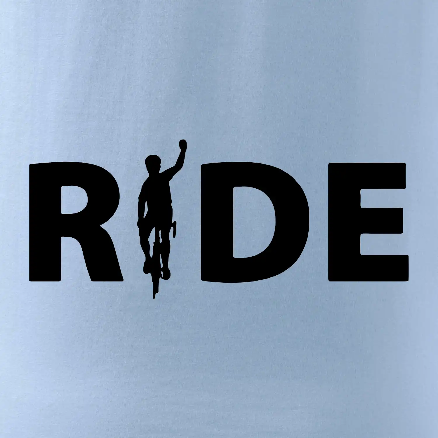 Ride - nápis s cyklistou