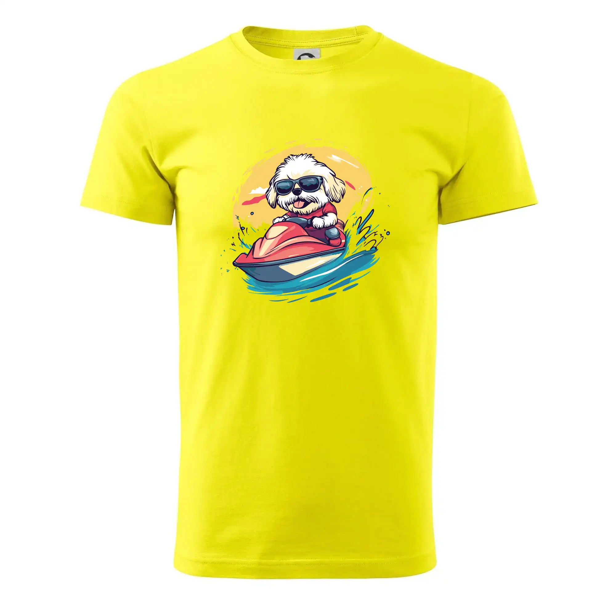 Lhasa Apso na vodním skútru