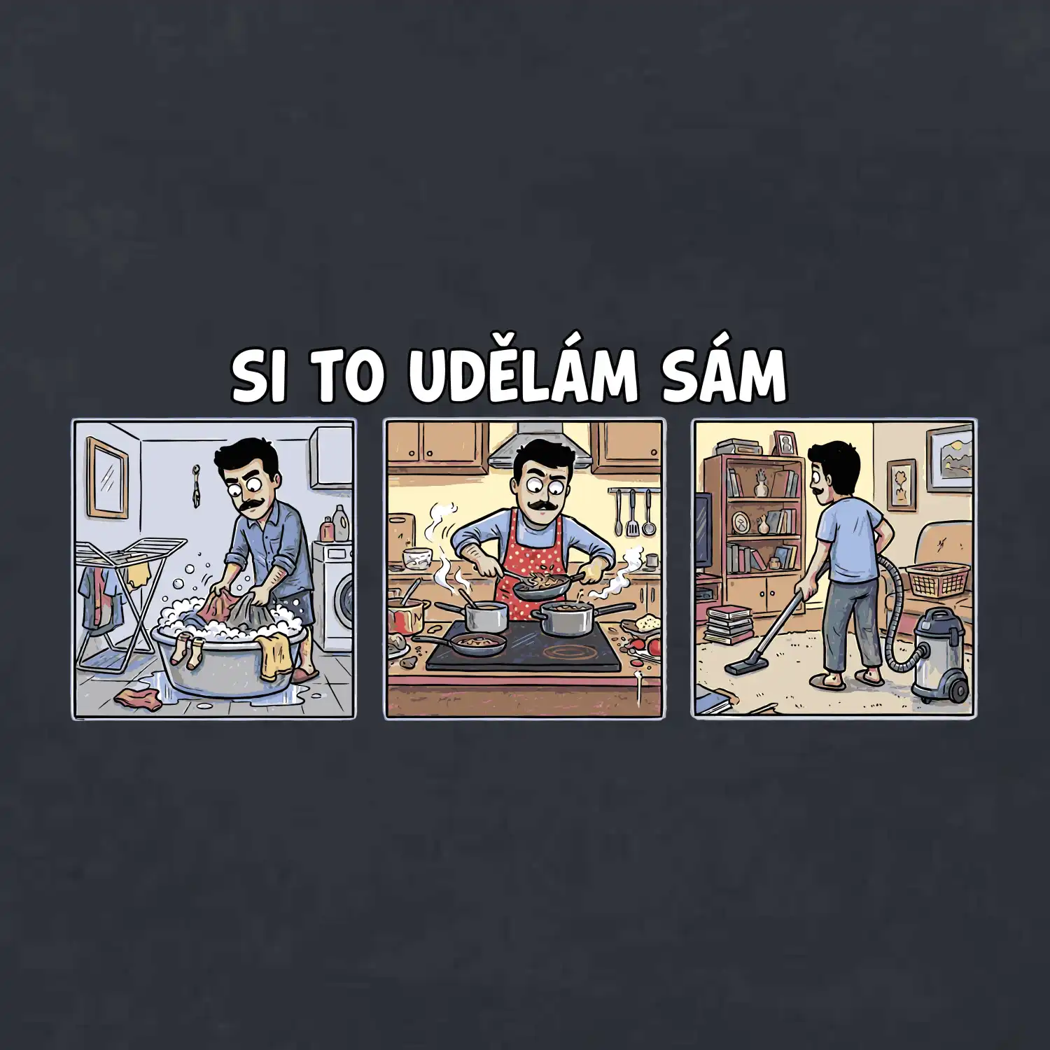 Si to udělám sám - muž s knírkem