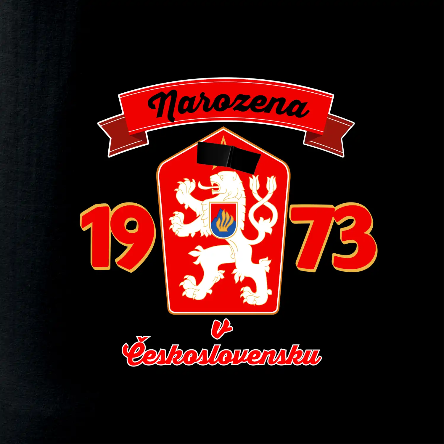 Narozena v Československu - Přelepený znak 1973