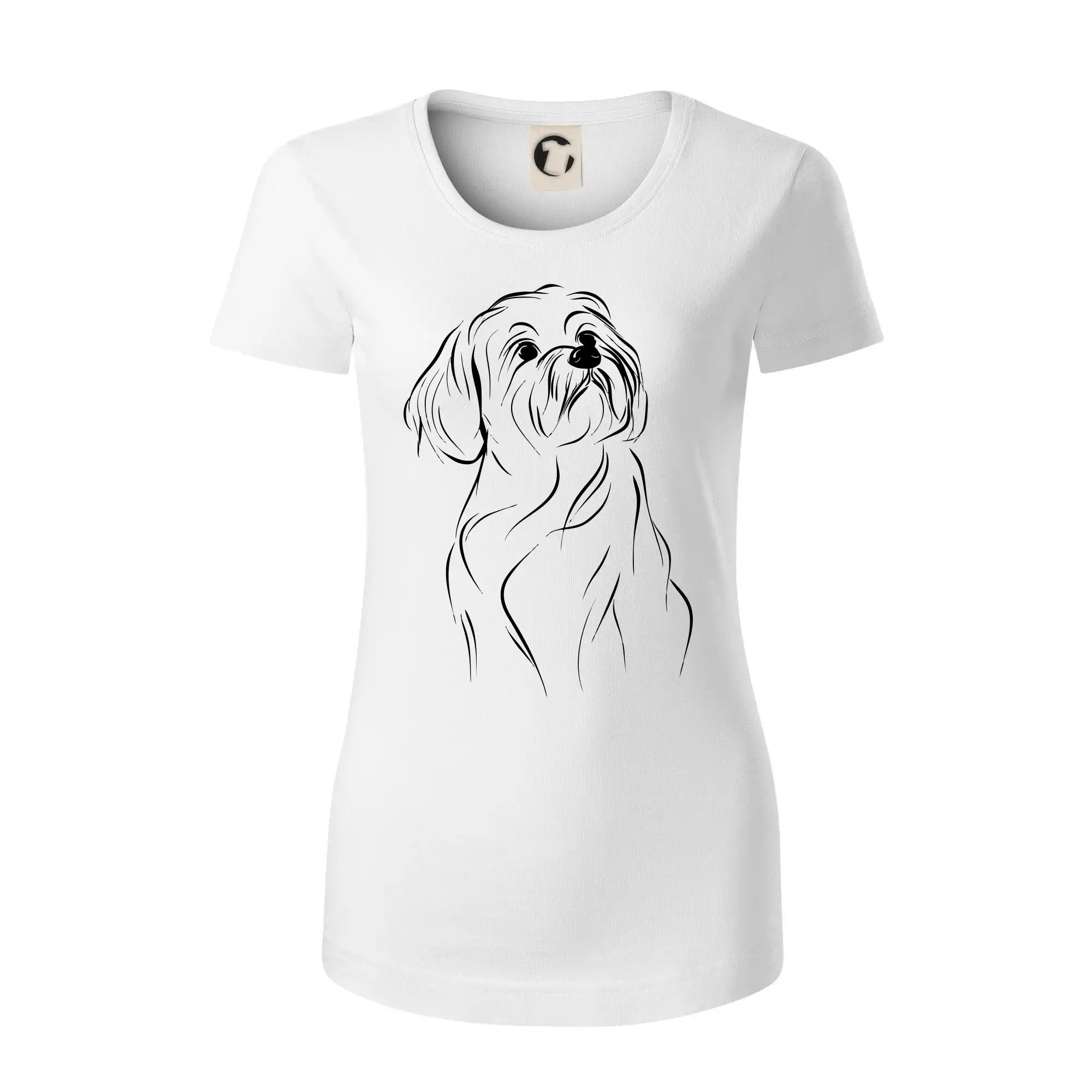 Lhasa Apso černý nákres slabé linky