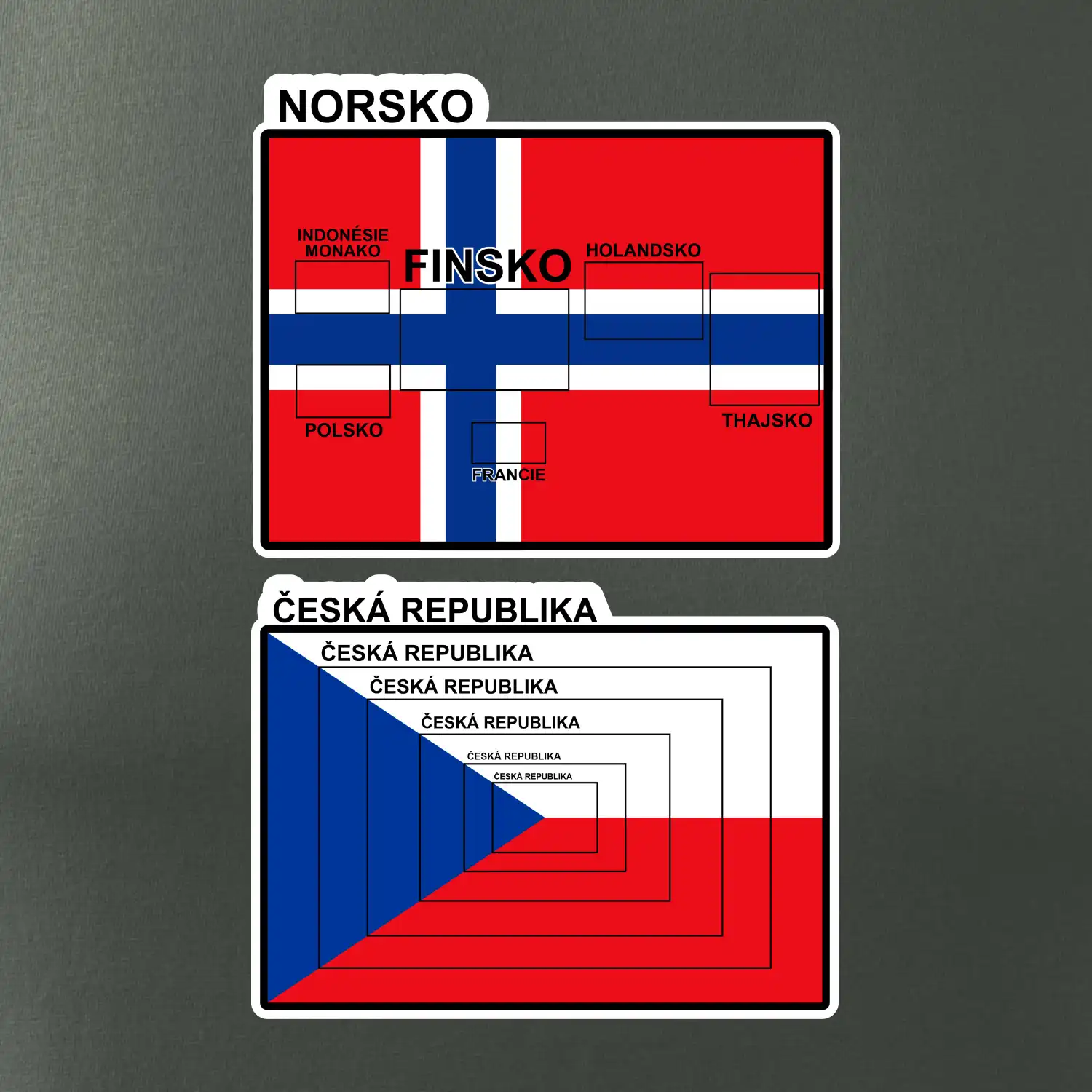 Norská a česká vlajka