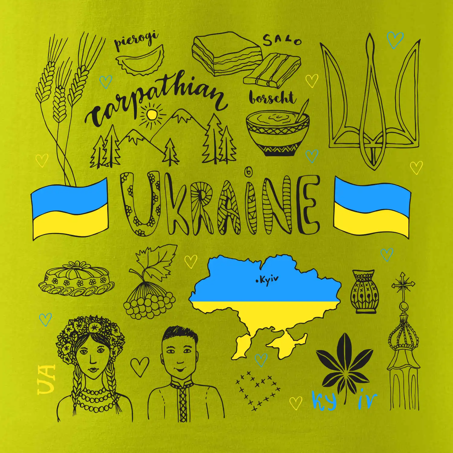 Ukrajina folklor - kreslené obrázky