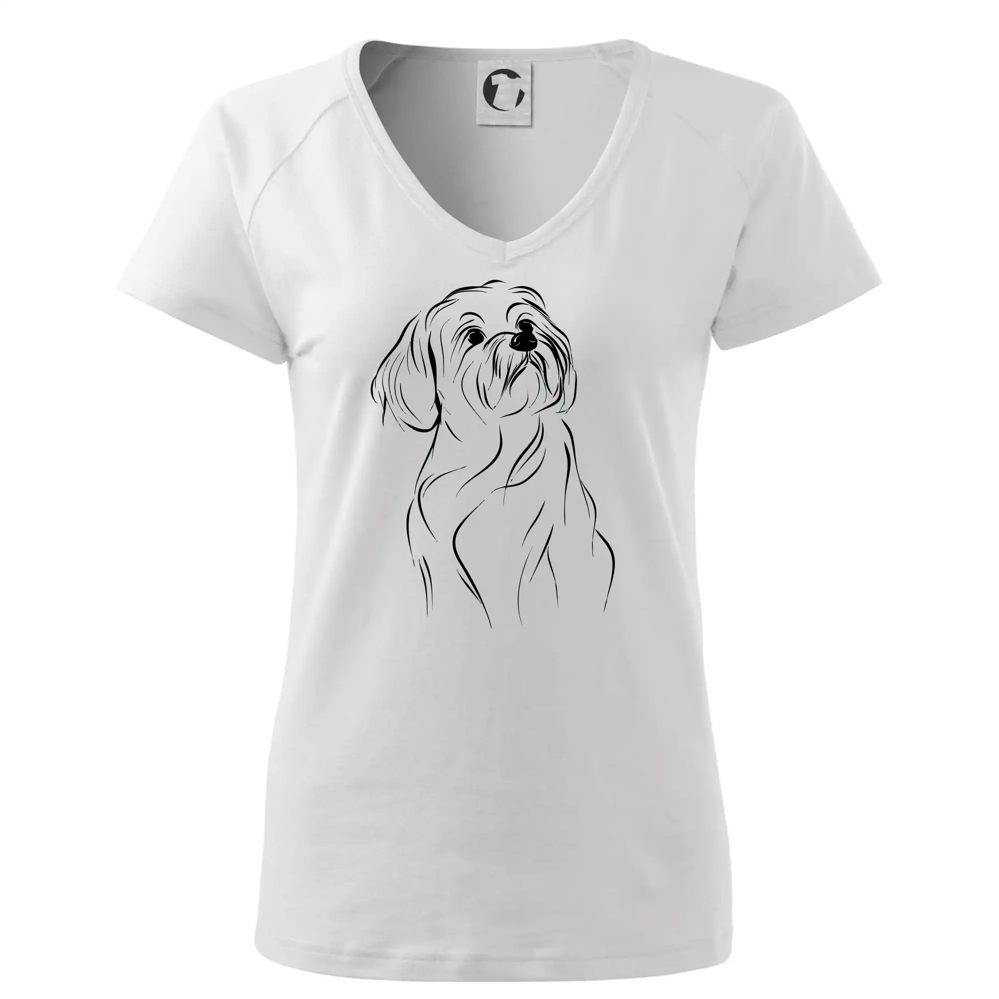 Lhasa Apso černý nákres slabé linky