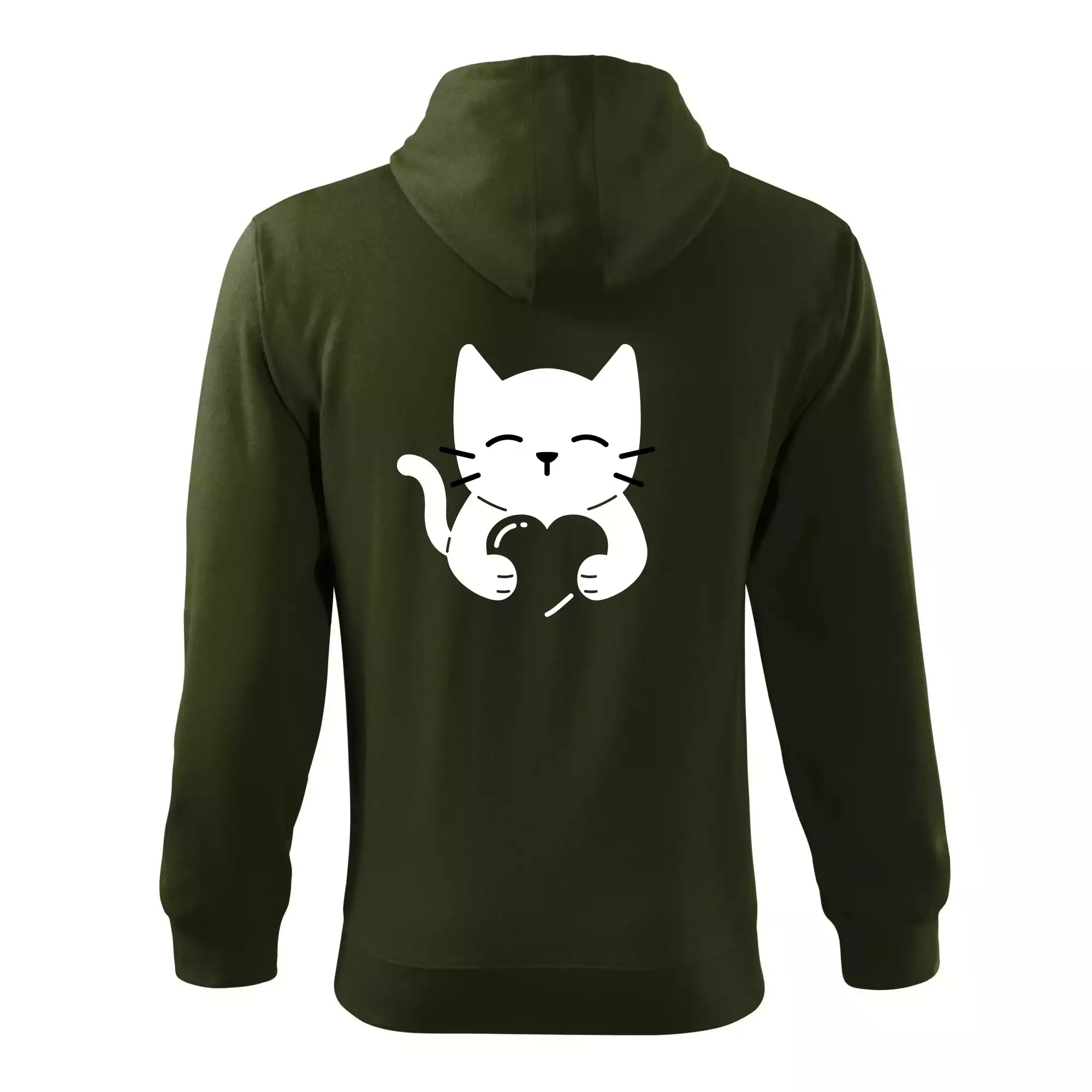 Kočka drží srdce
