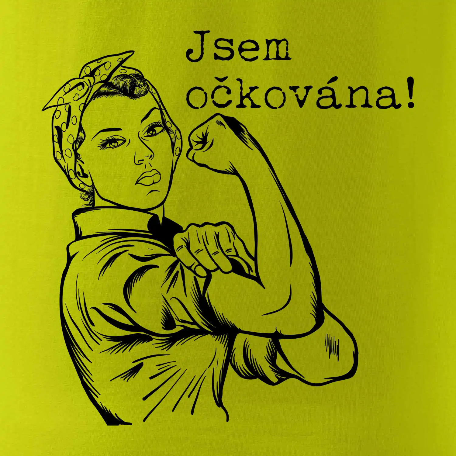 Jsem očkována - černě