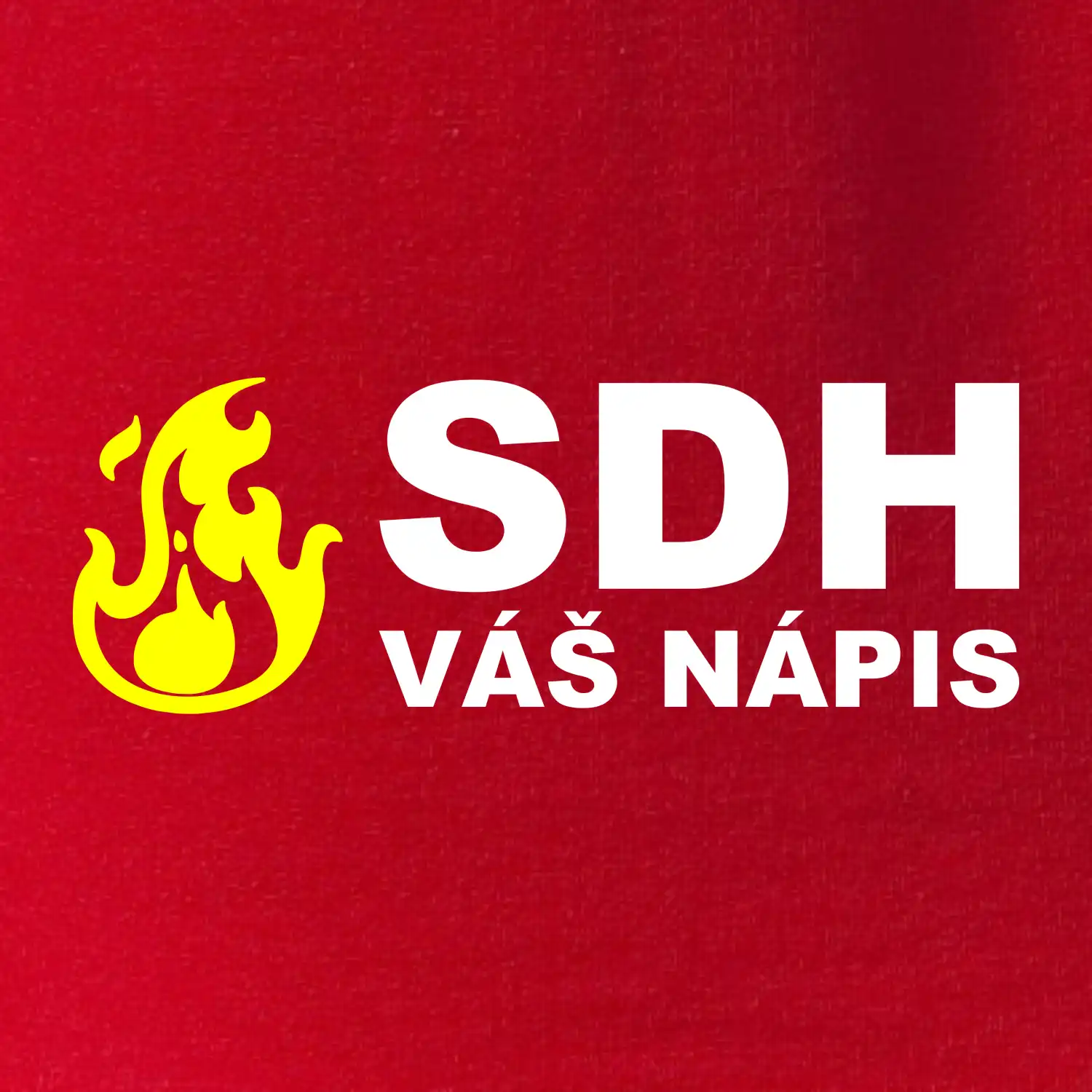 SDH nápis (oheň, název sboru - vlastní nápis)