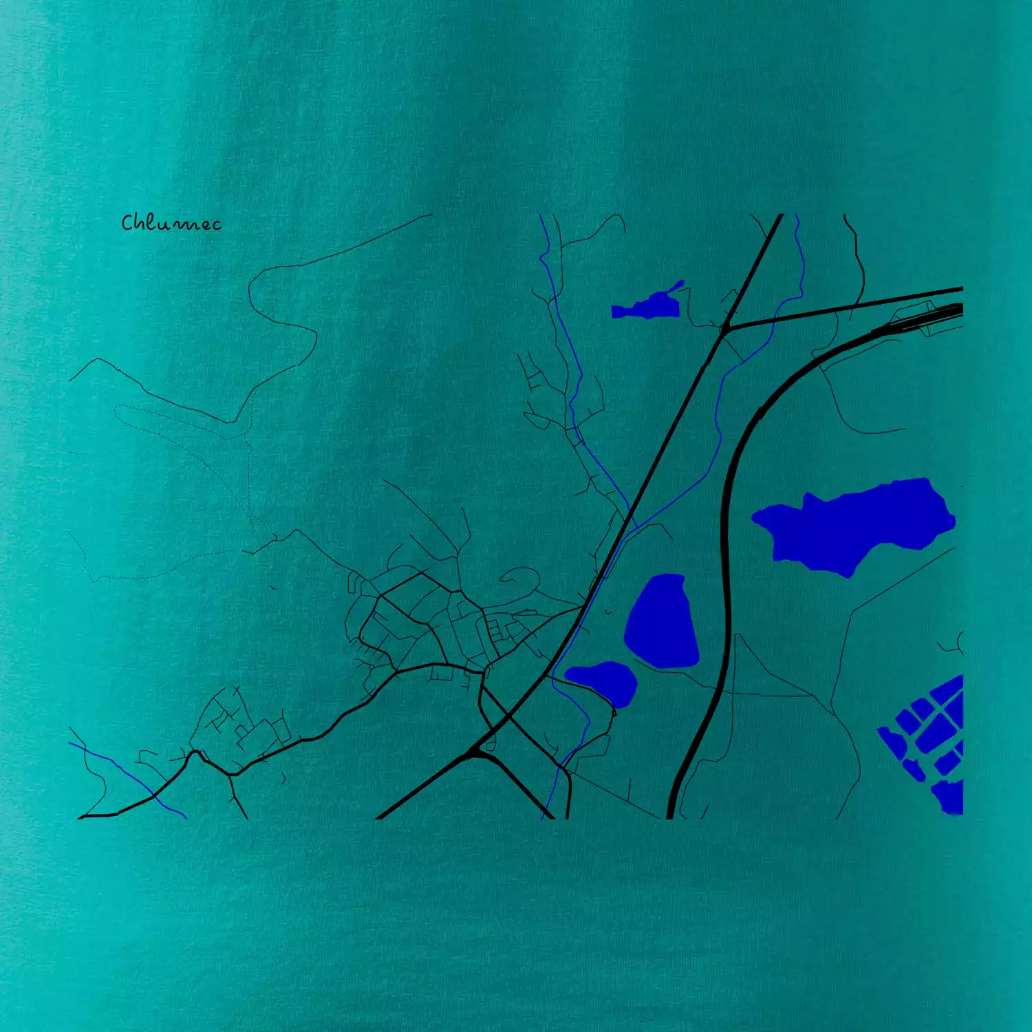 Chlumec 403 39 mapa s vodními toky