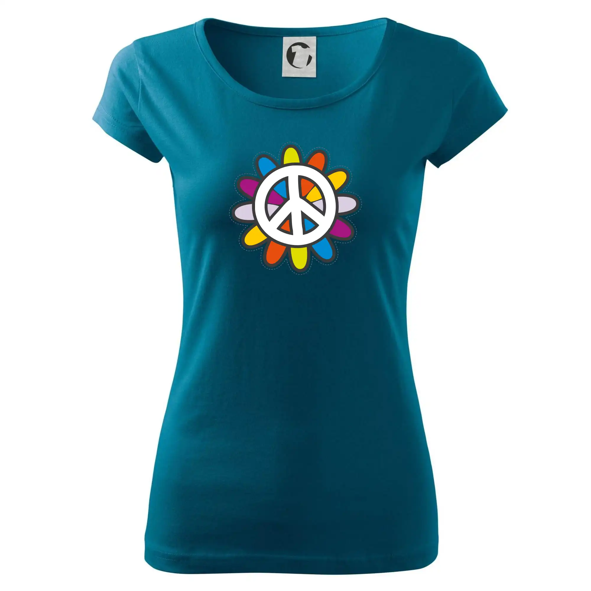 Peace symbol s kreslenou květinou