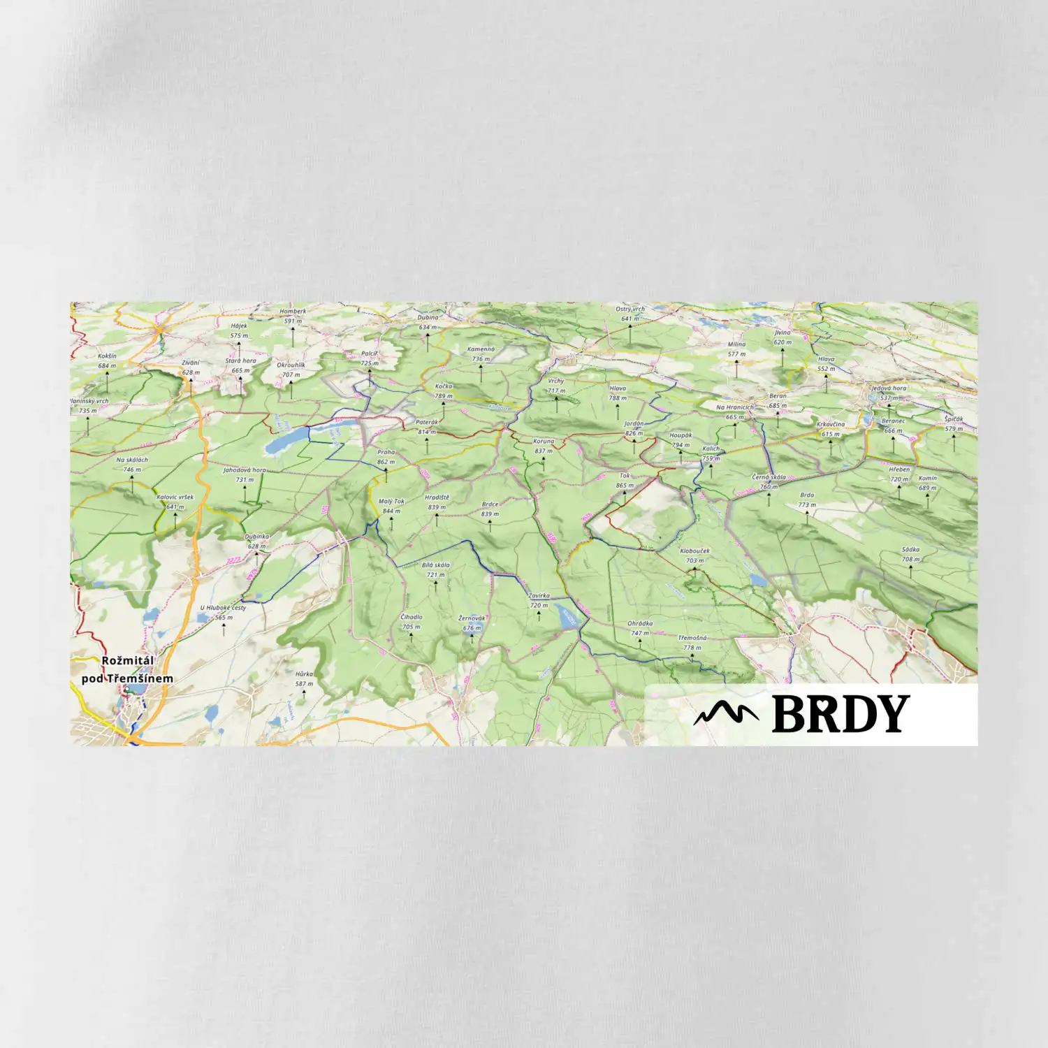 Hrnek - Brdy mapa