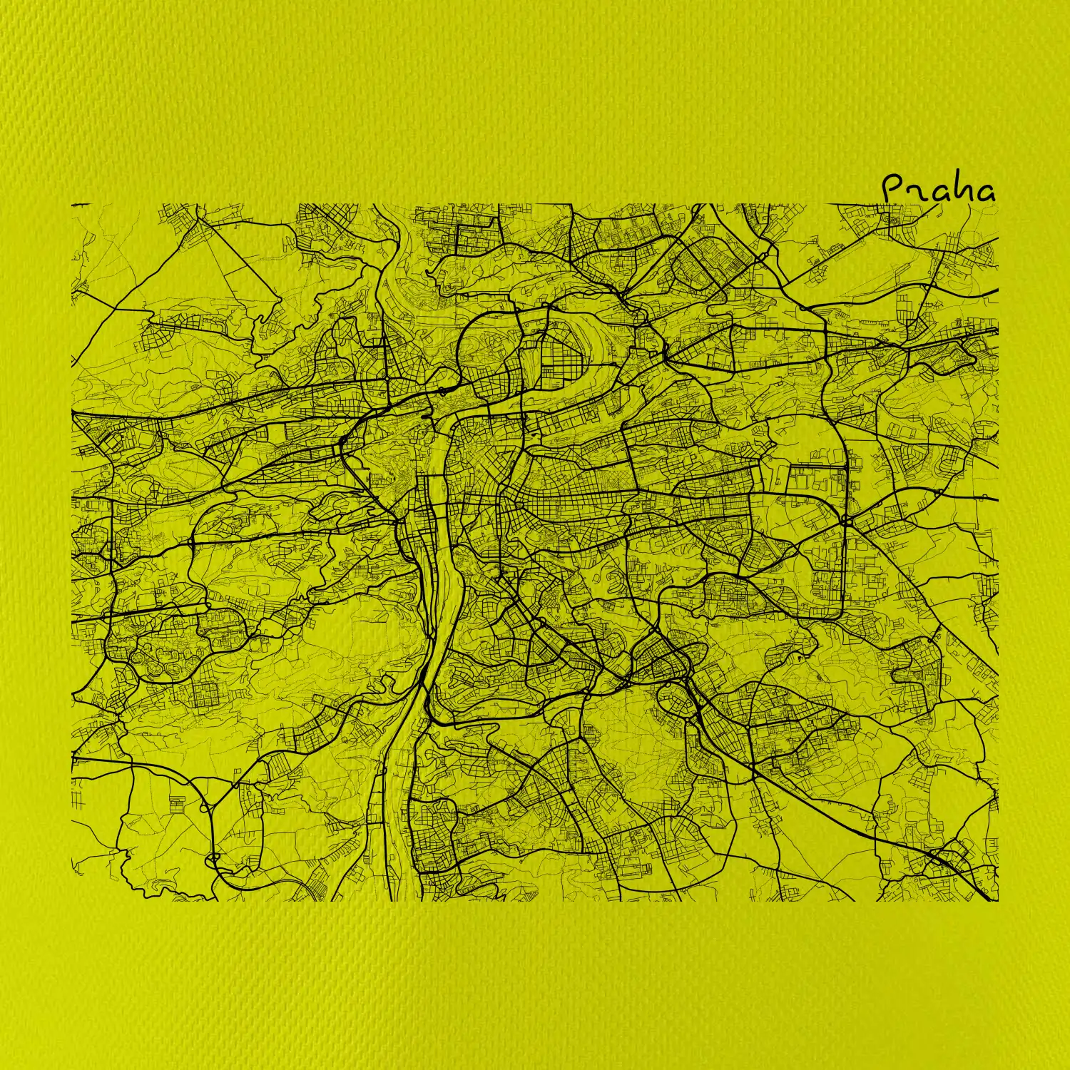 Mapy měst černobílé Praha