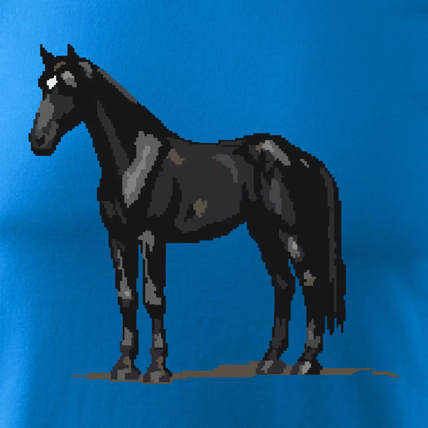 Černý kůň pixel