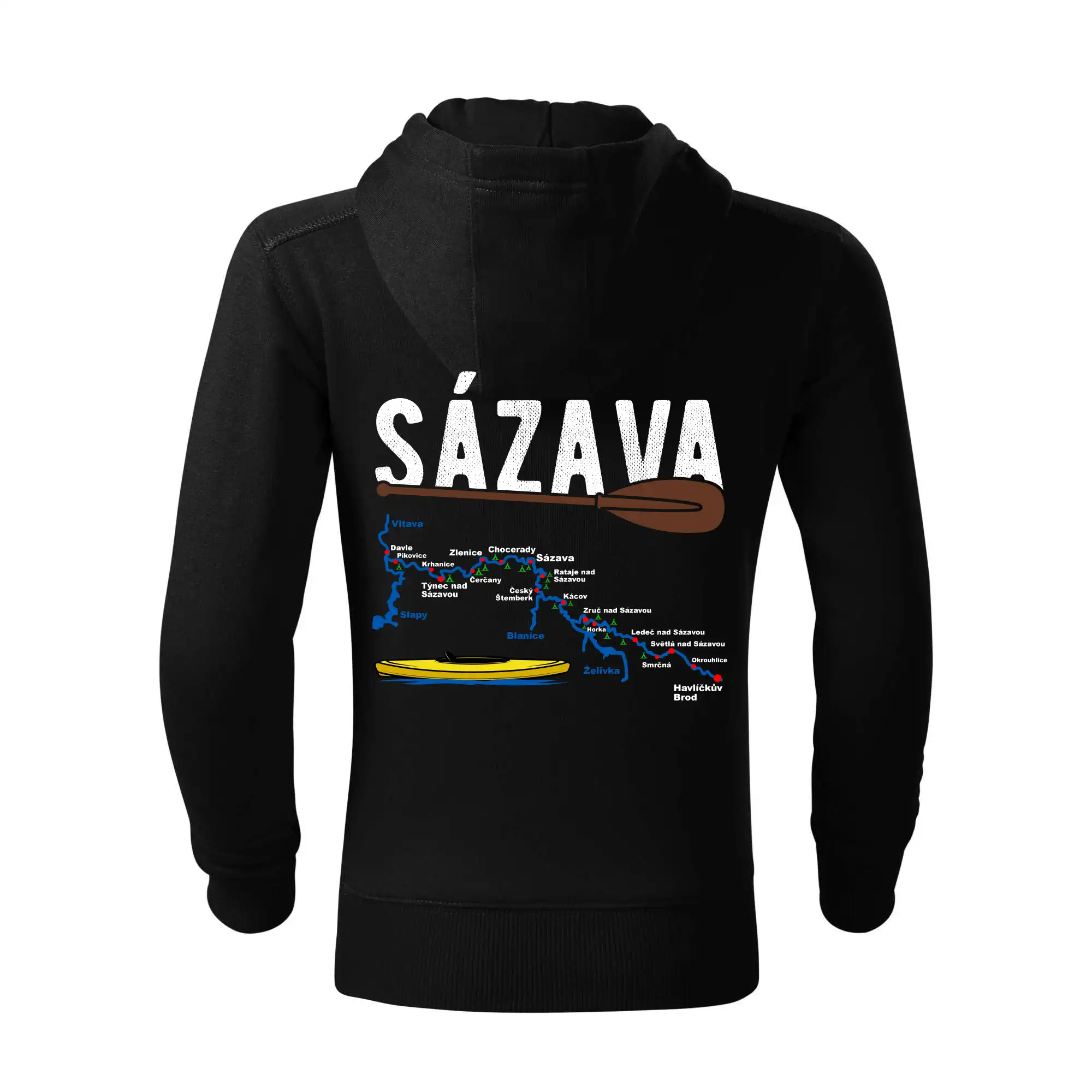 Mapa řeky Sázavy