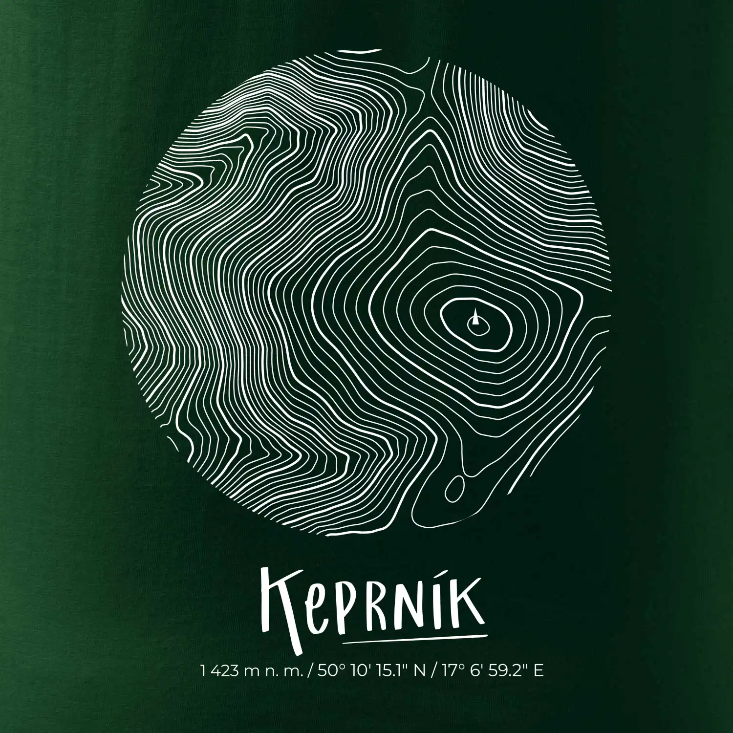 Keprník - vrstevnice v kruhu