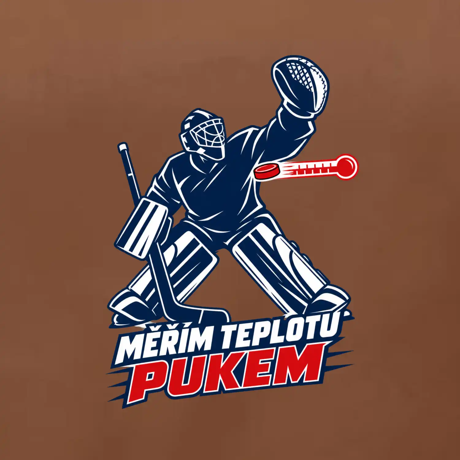 Hokejový teploměr pukem