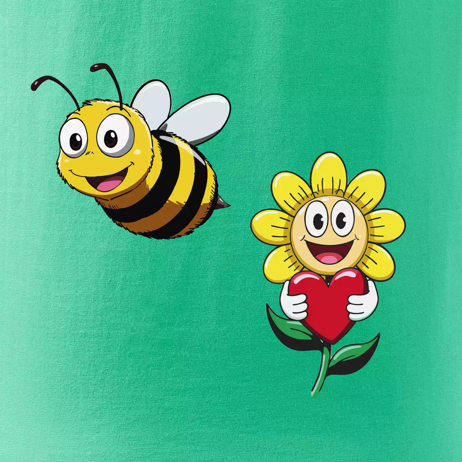 Parové triko - Včela a květina