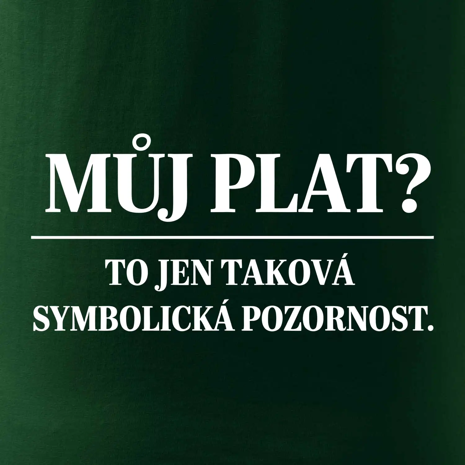 Můj plat? to jen taková symbolická pozornost