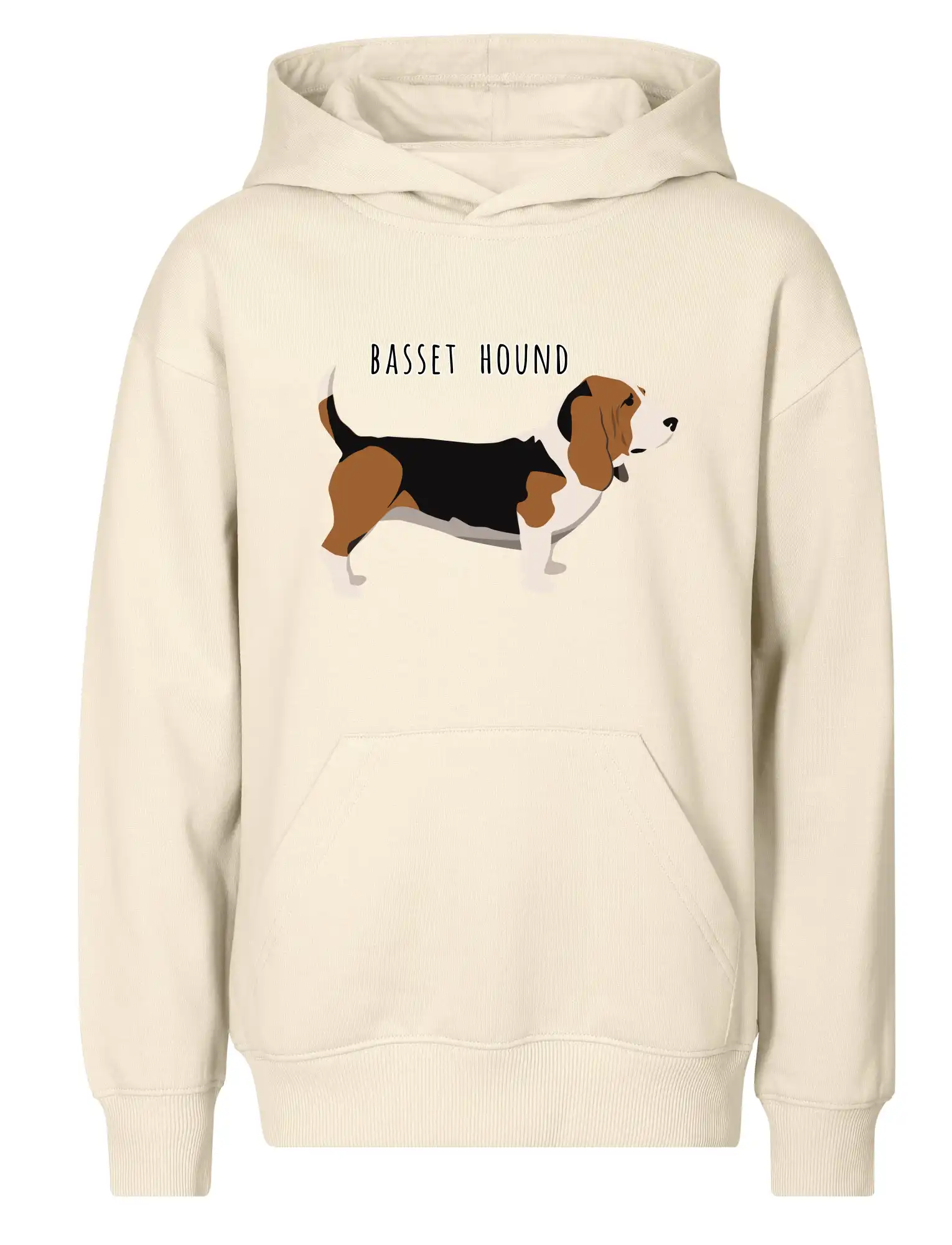 Basset hound pes s nápisem