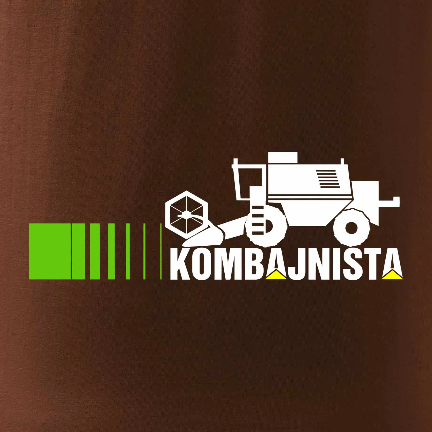Kombajnista zelená a žlutá