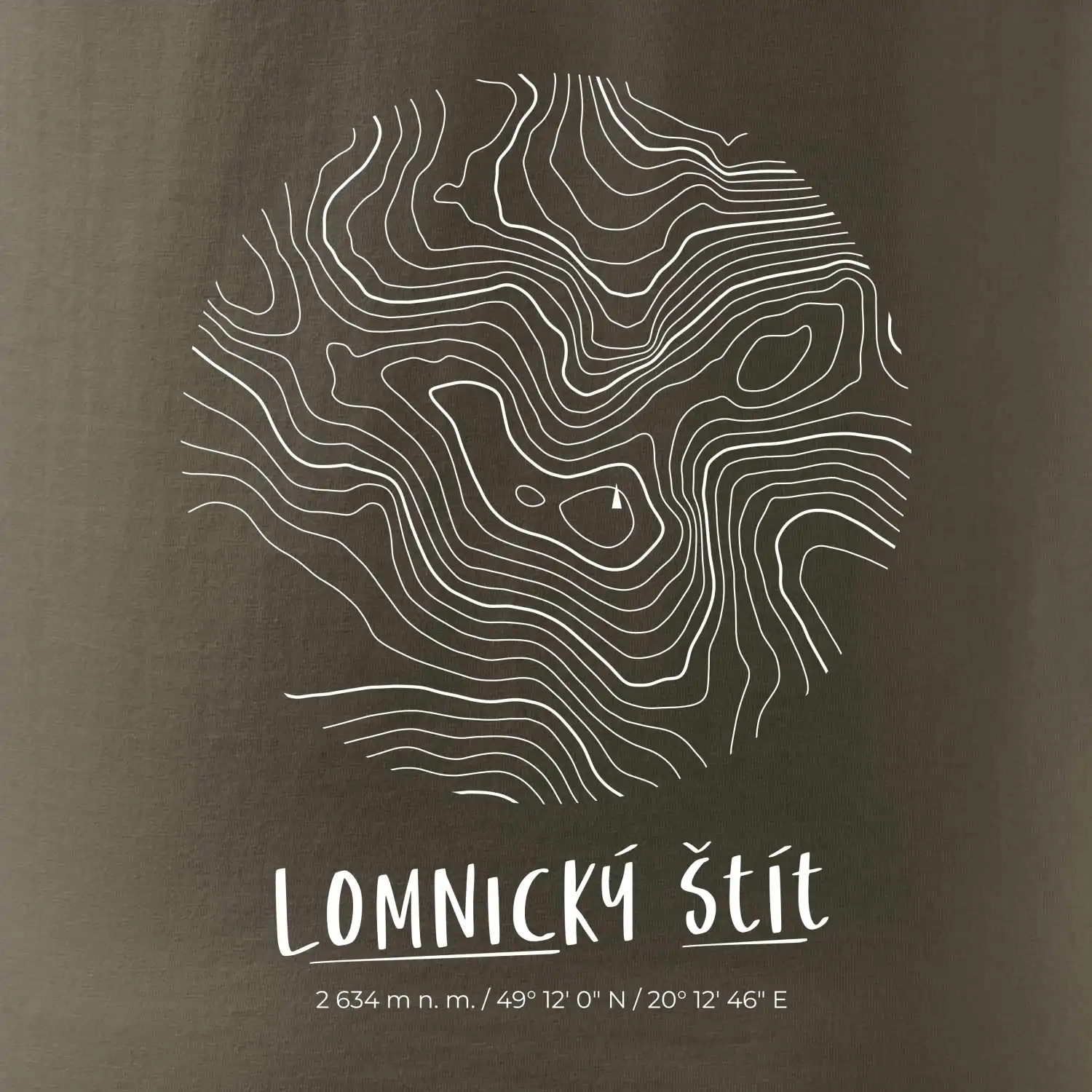 Lomnický štít - vrstevnice v kruhu